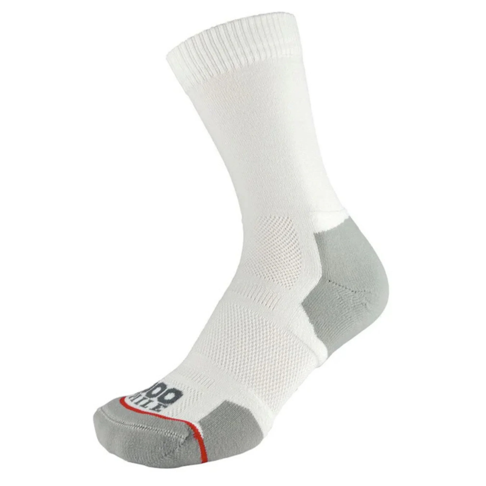 1000 Mile Women's Run Repreve Single Layer Crew Length Socks - 2 Pair Pack (White)