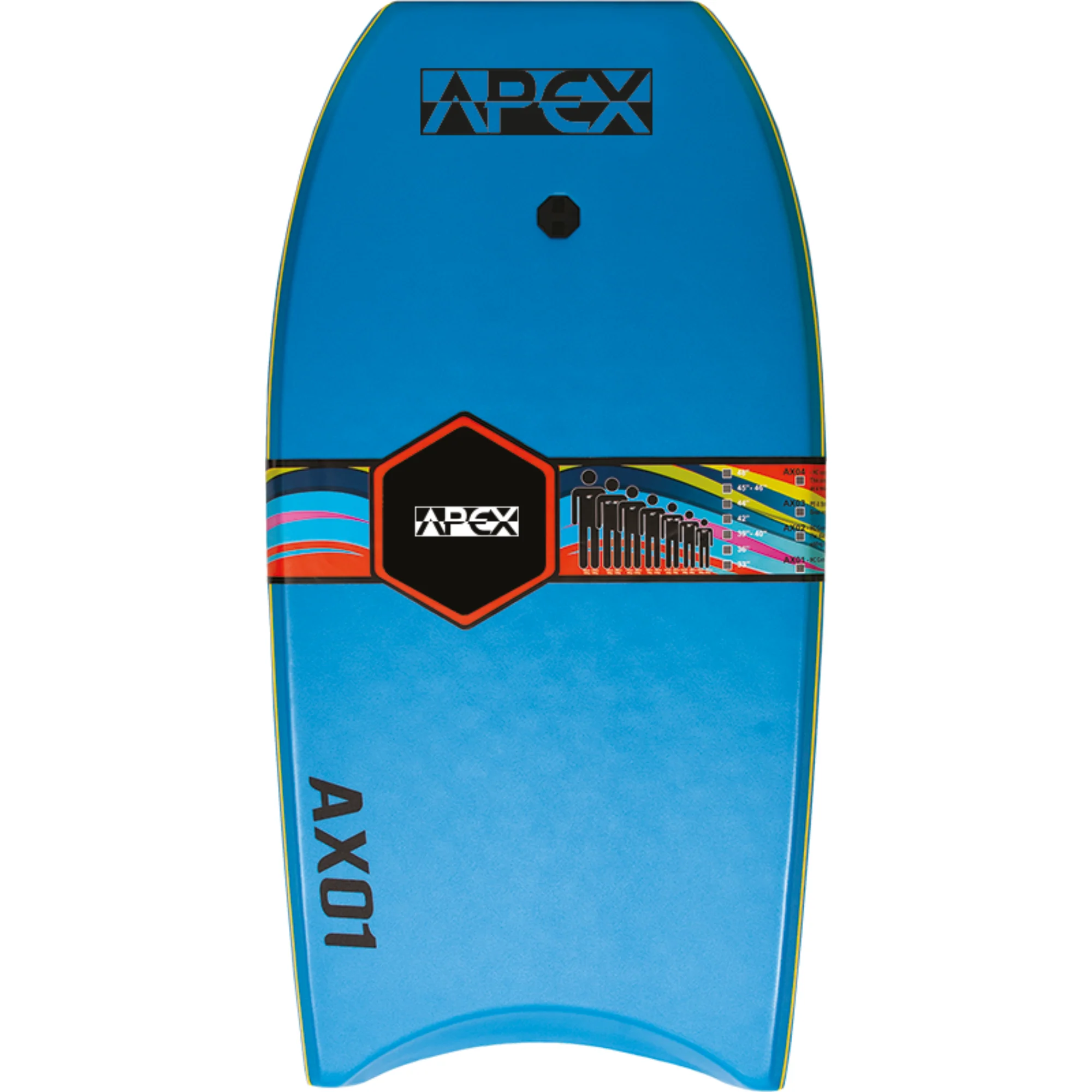 Alder 39in Apex AX01 Bodyboard (Blue/Yellow)