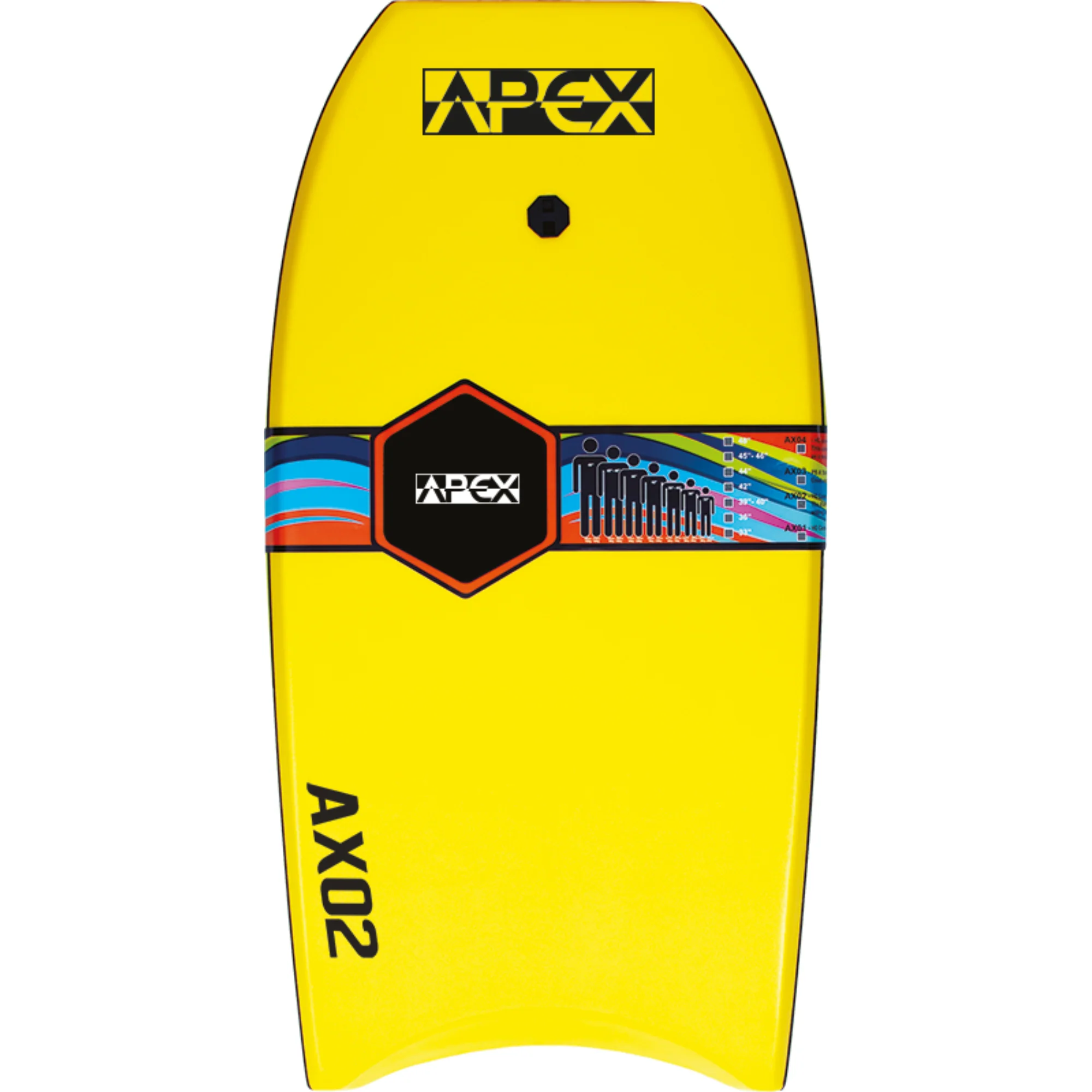 Alder 45in Apex AX02 Bodyboard (Yellow/Orange)