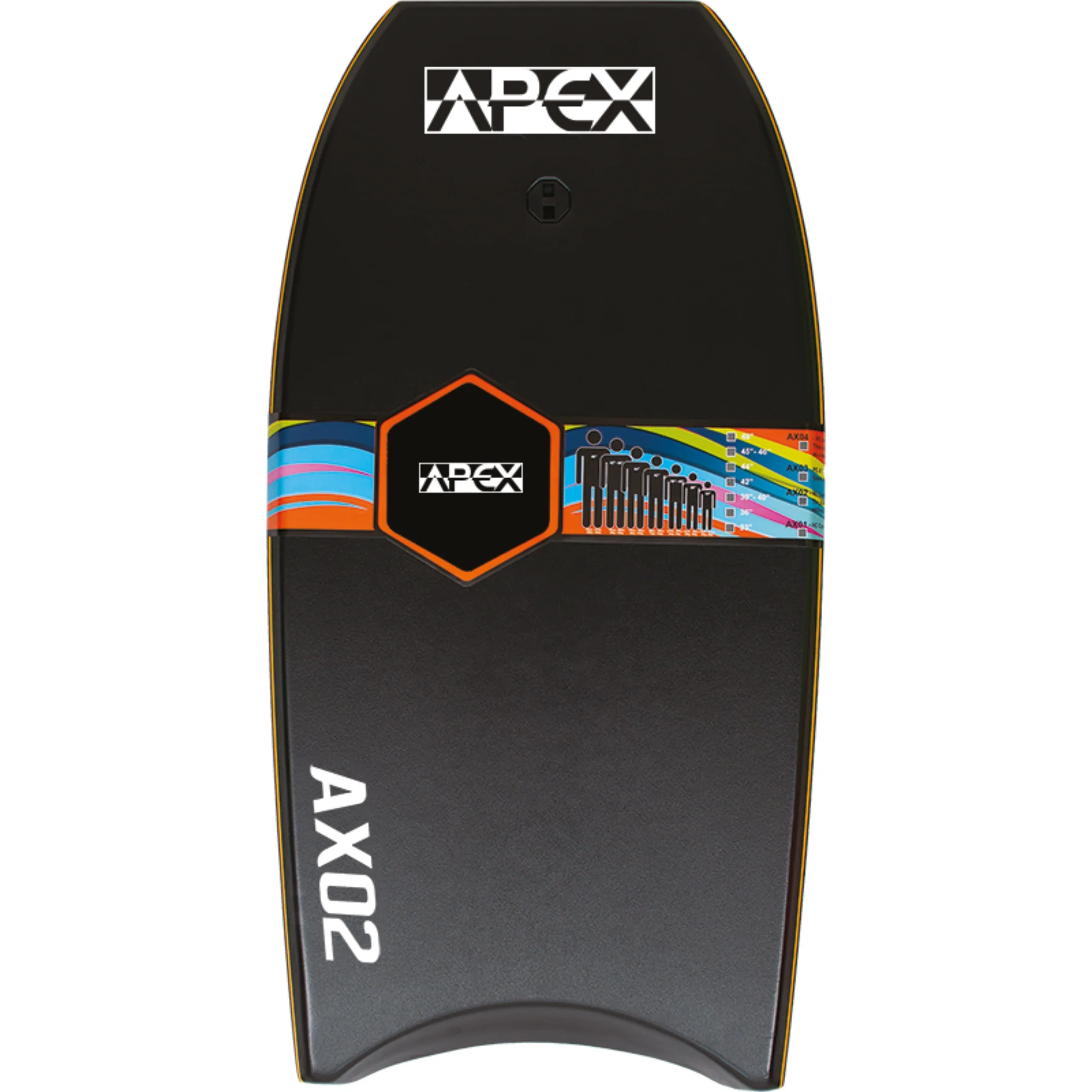 Alder 48in Apex AX02 Bodyboard ((Black/Orange)