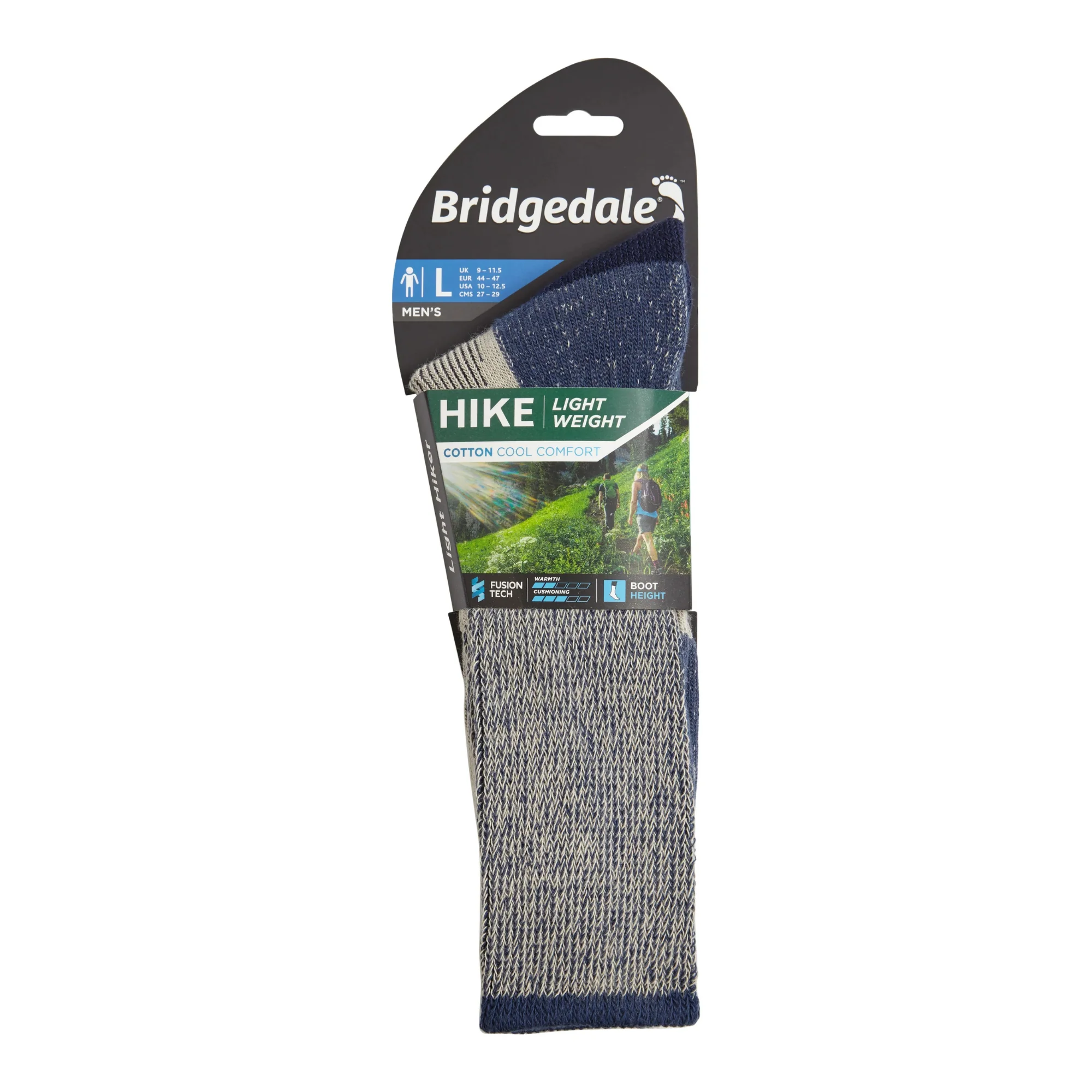 Bridgedale Hike Lightweight Cotton Comfort Boot Length Socks (Indigo) - Image 5
