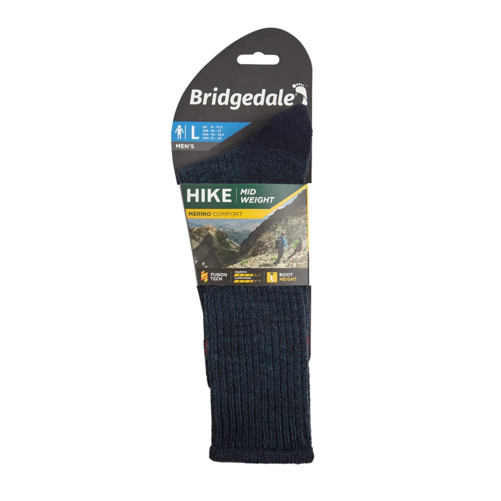 Bridgedale Men's Hike Midweight Merino Comfort Boot Length Socks (Navy) - Image 5