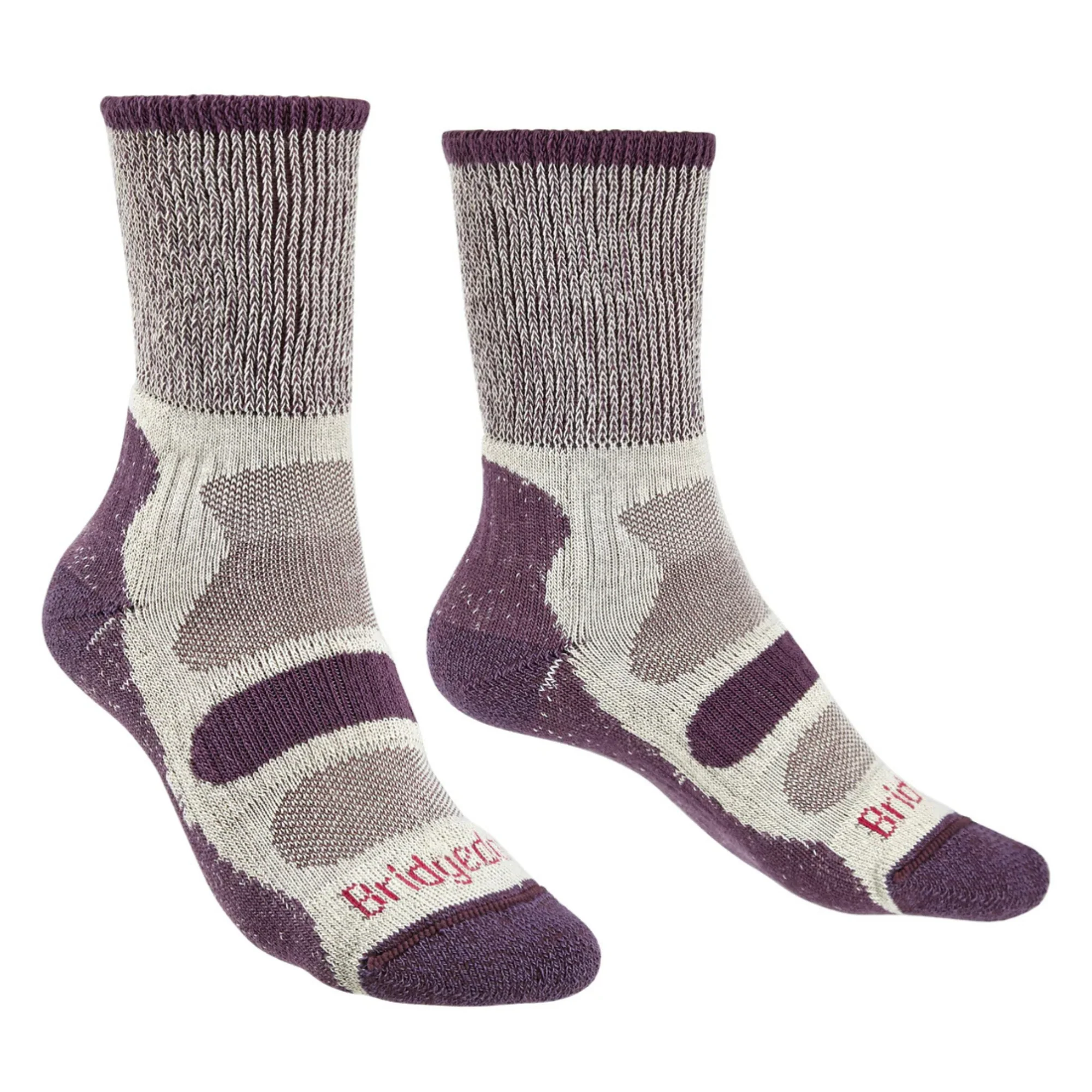 Bridgedale Women's Hike Lightweight Cotton Comfort Boot Length Socks (Plum)