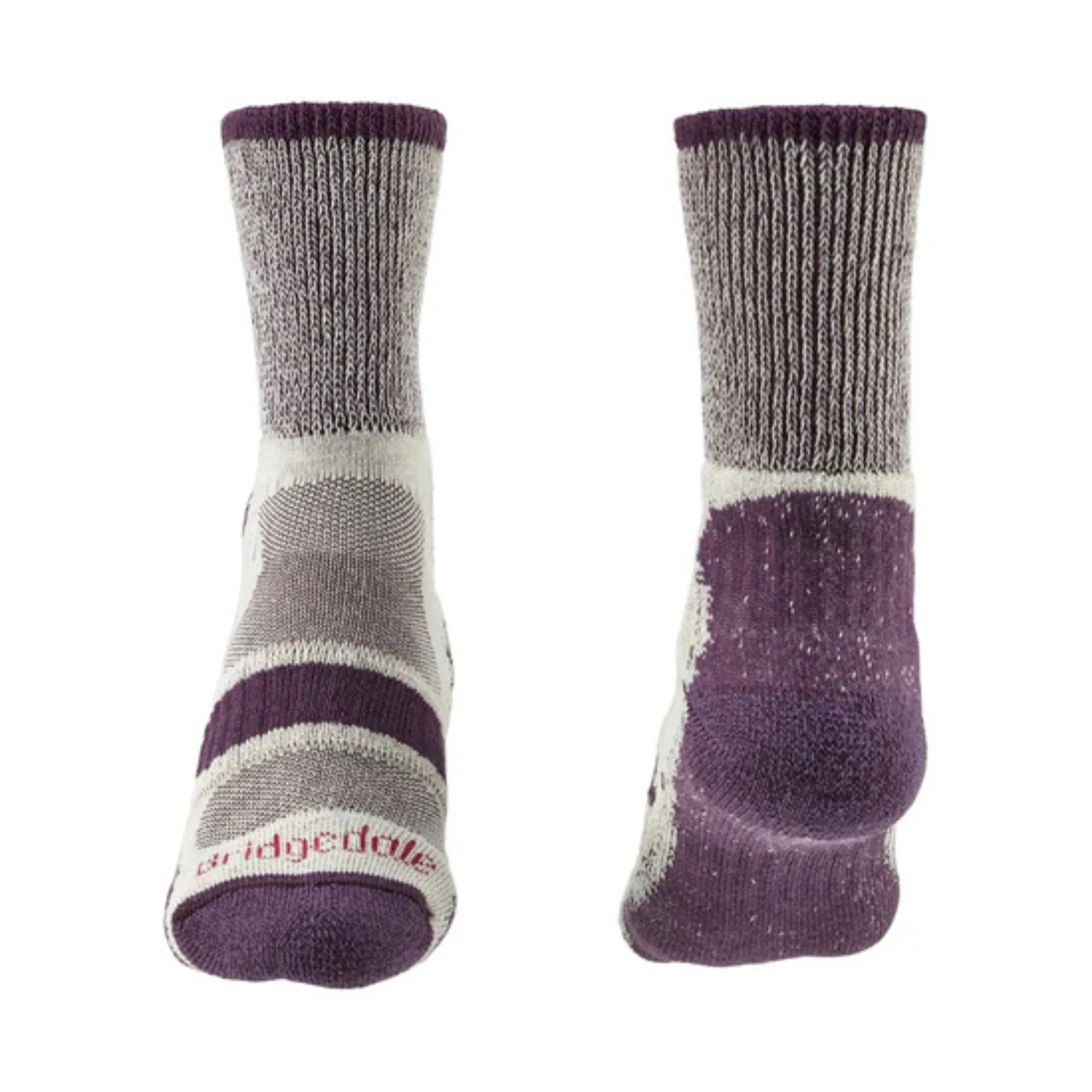 Bridgedale Women's Hike Lightweight Cotton Comfort Boot Length Socks (Plum) - Image 2