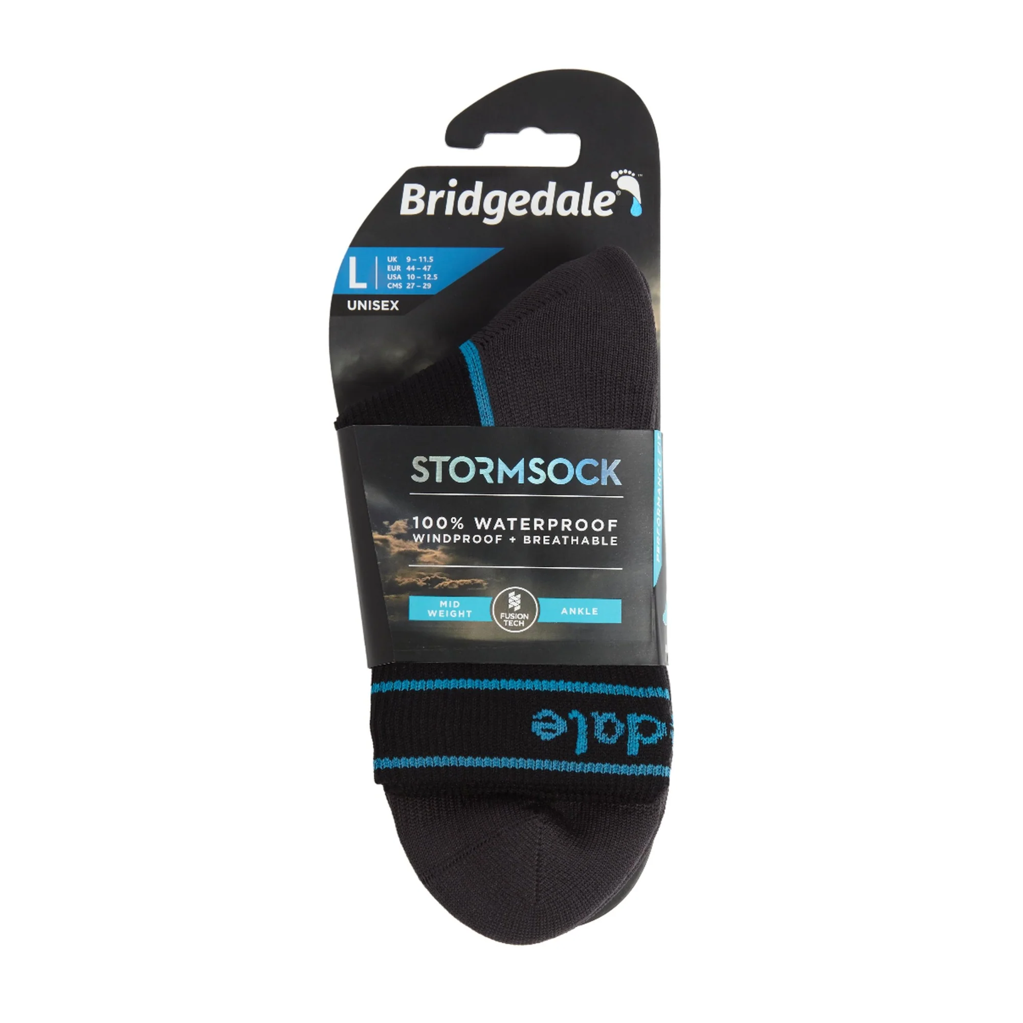 Bridgedale Unisex Waterproof Midweight Merino Blend Ankle Length Storm Socks (Black) - Image 6
