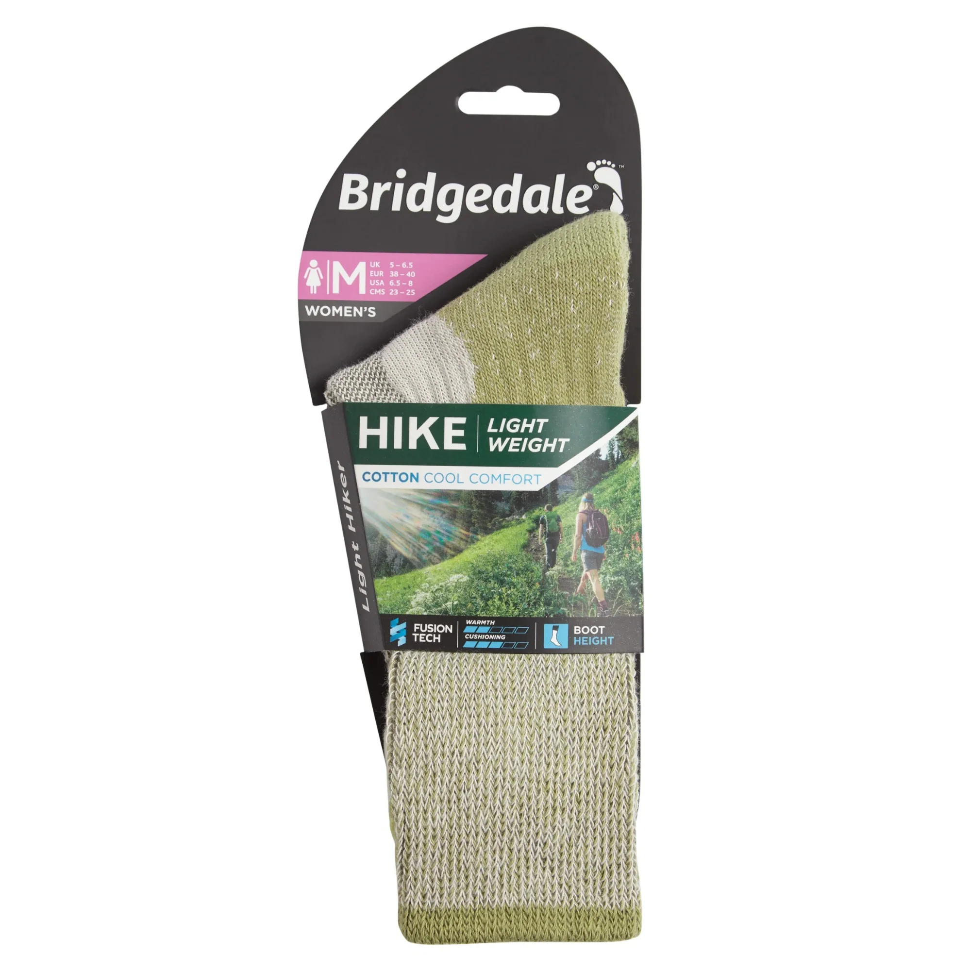 Bridgedale Women's Lightweight Coolmax Comfort Fit Boot Length Hike Socks (Spring Green) - Image 6