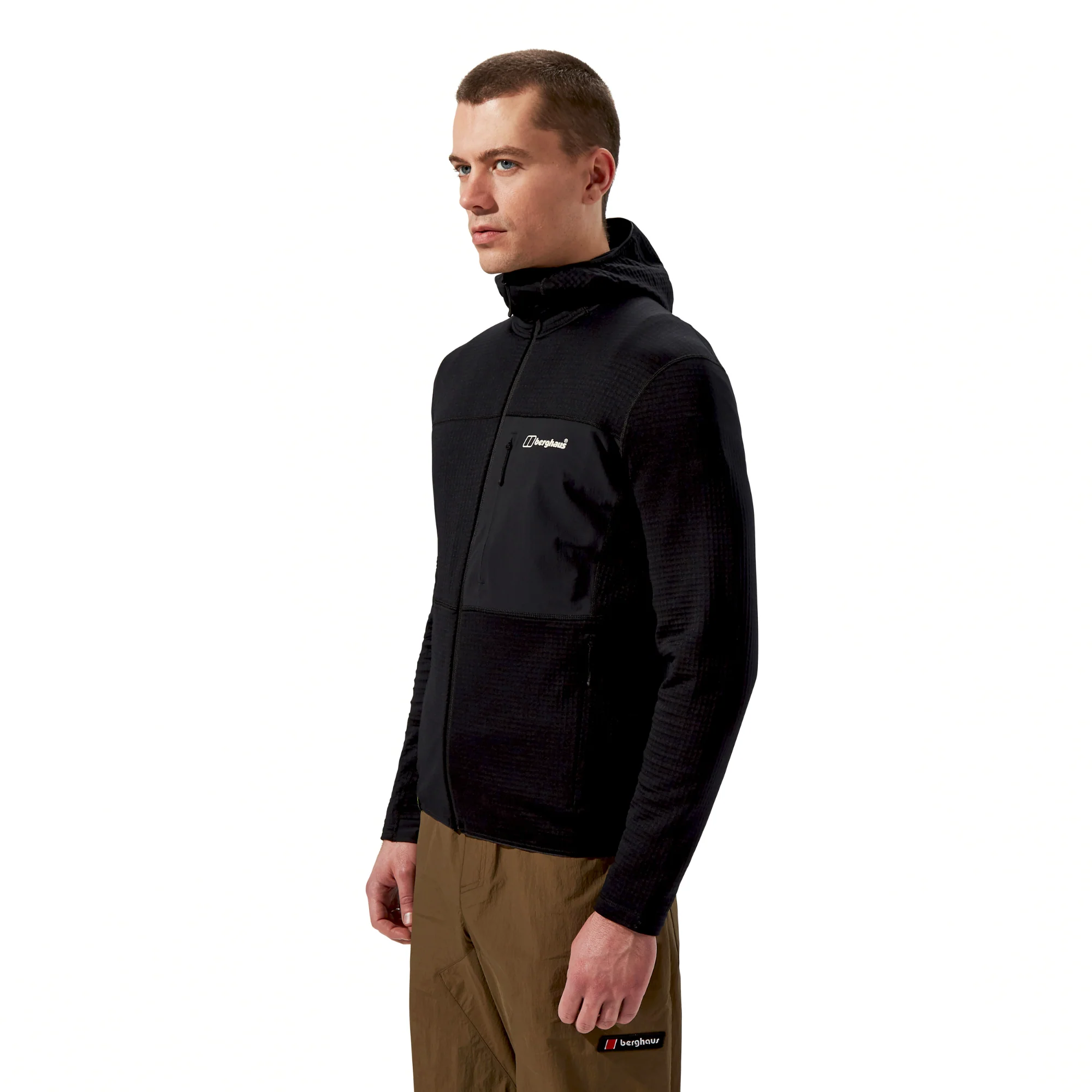Berghaus Men's Ridge-Hiker Hooded Full Zip Fleece (Jet Black) - Image 2