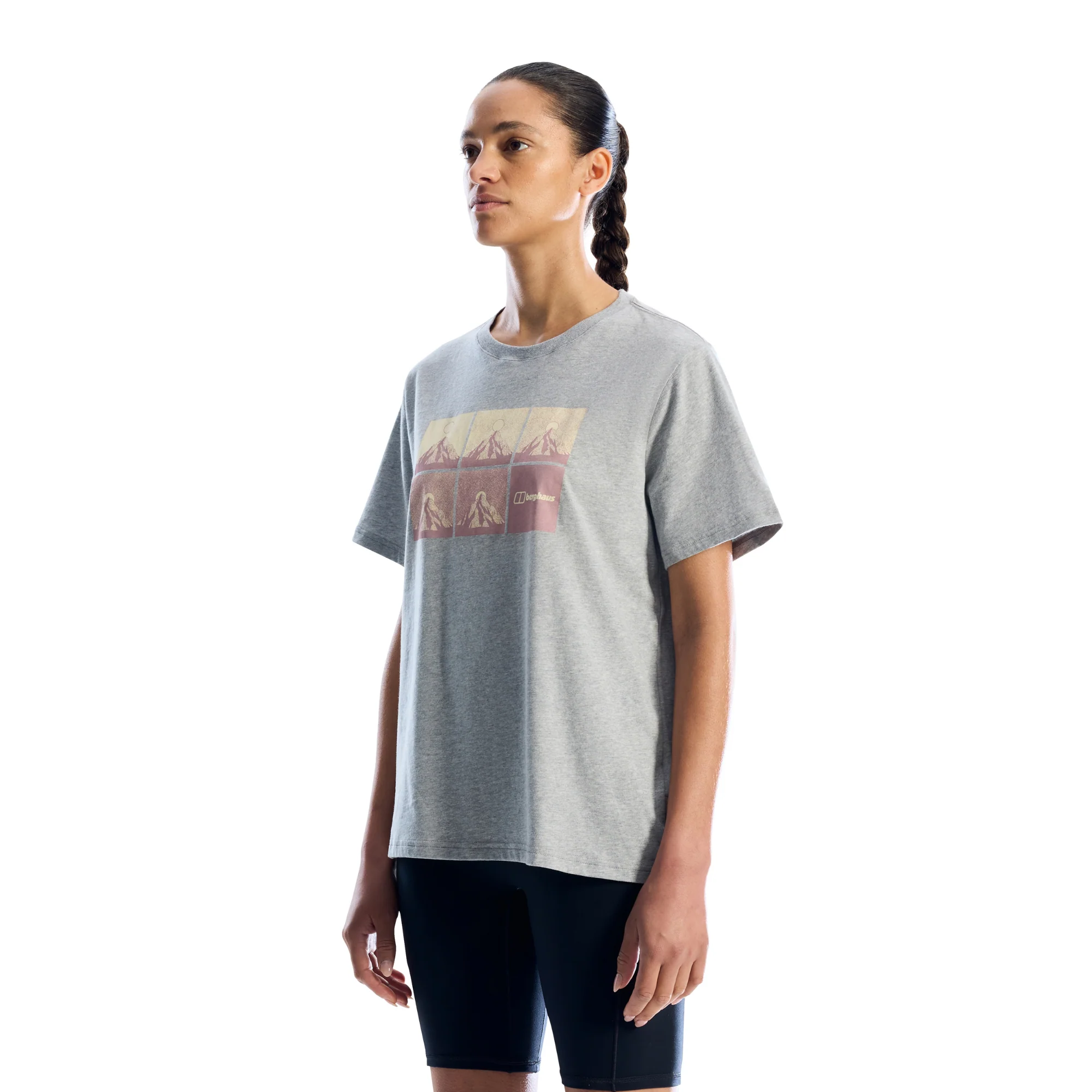 Berghaus Women's Mountainscape Essential Short Sleeve Tee (Light Grey Marl) - Image 2