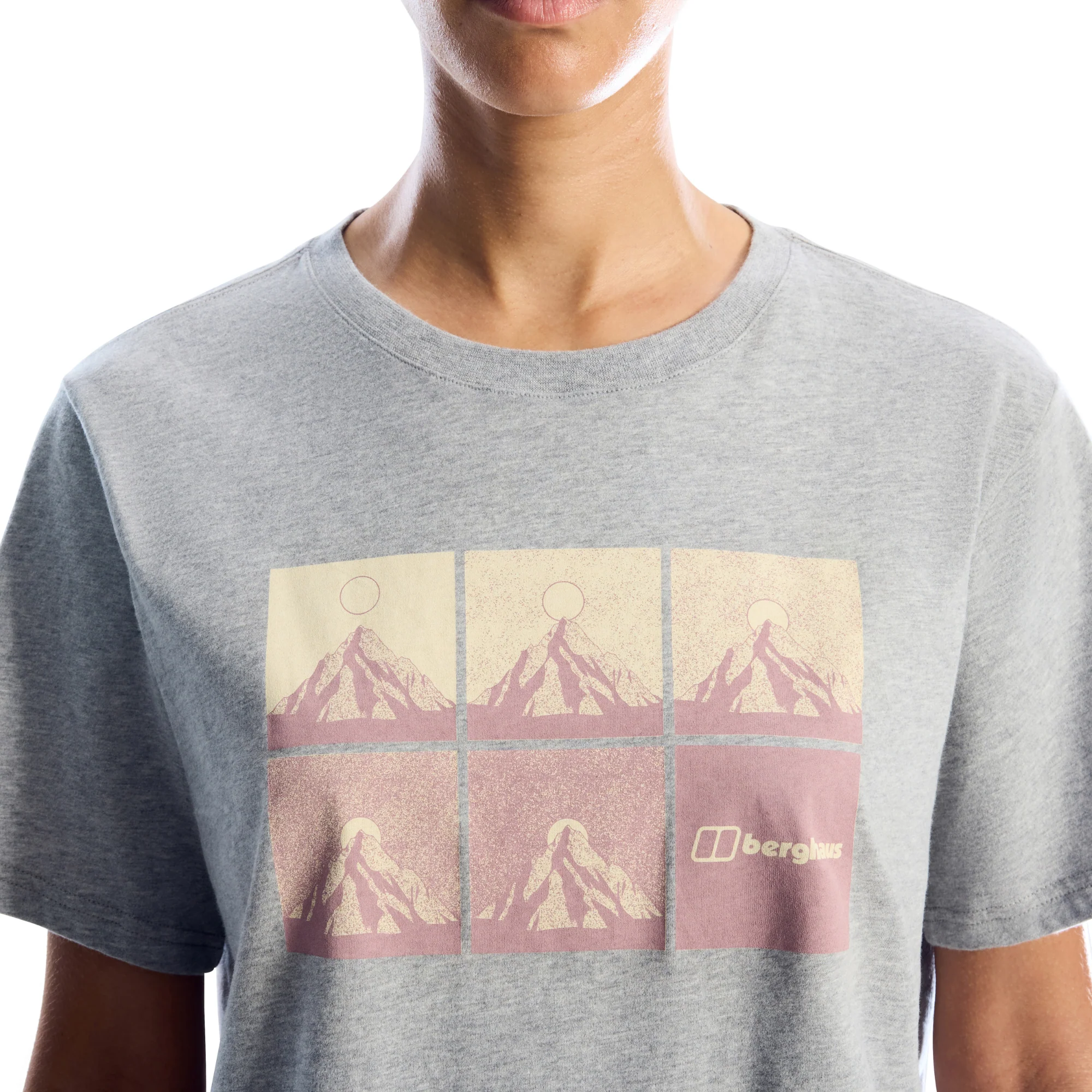 Berghaus Women's Mountainscape Essential Short Sleeve Tee (Light Grey Marl) - Image 3