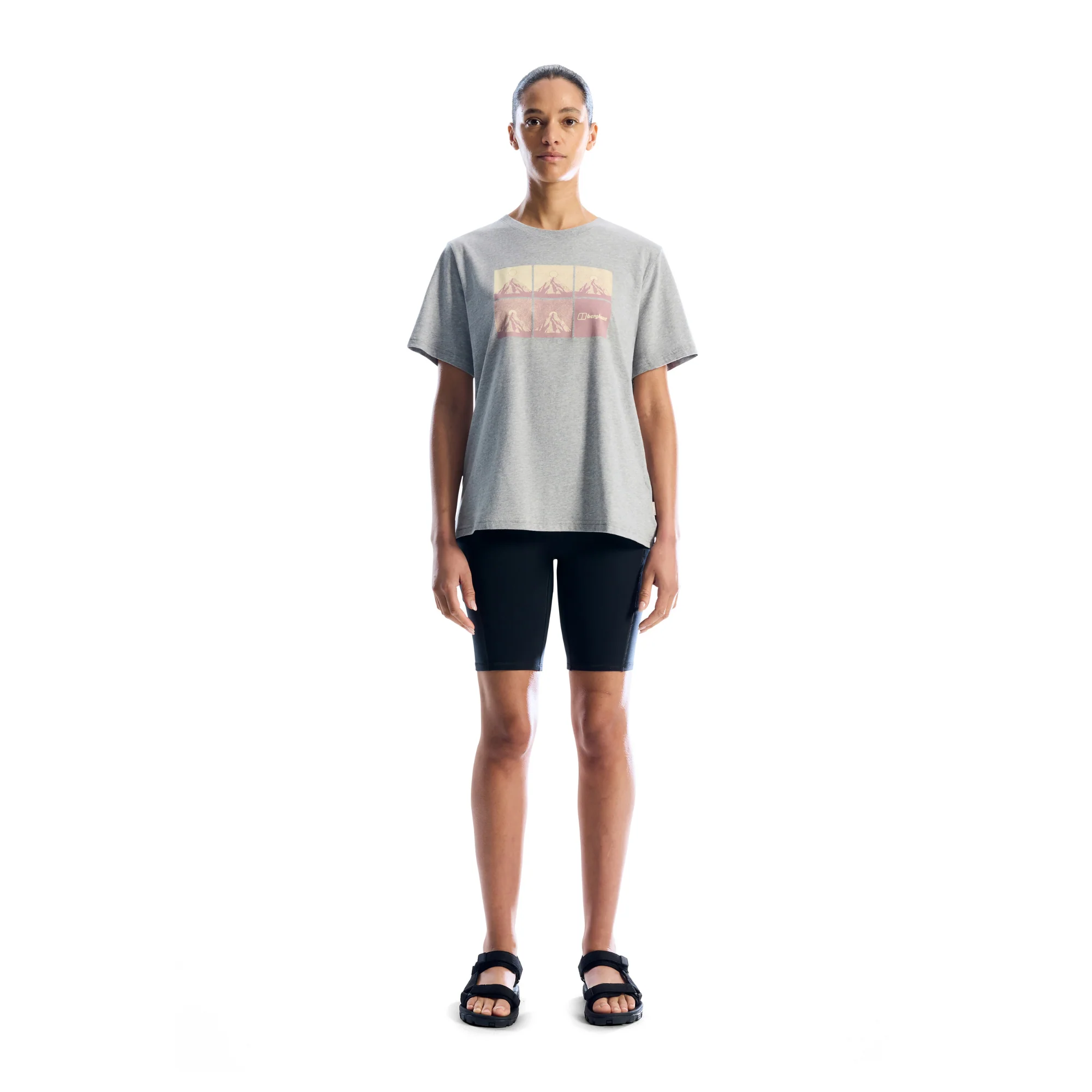 Berghaus Women's Mountainscape Essential Short Sleeve Tee (Light Grey Marl) - Image 5