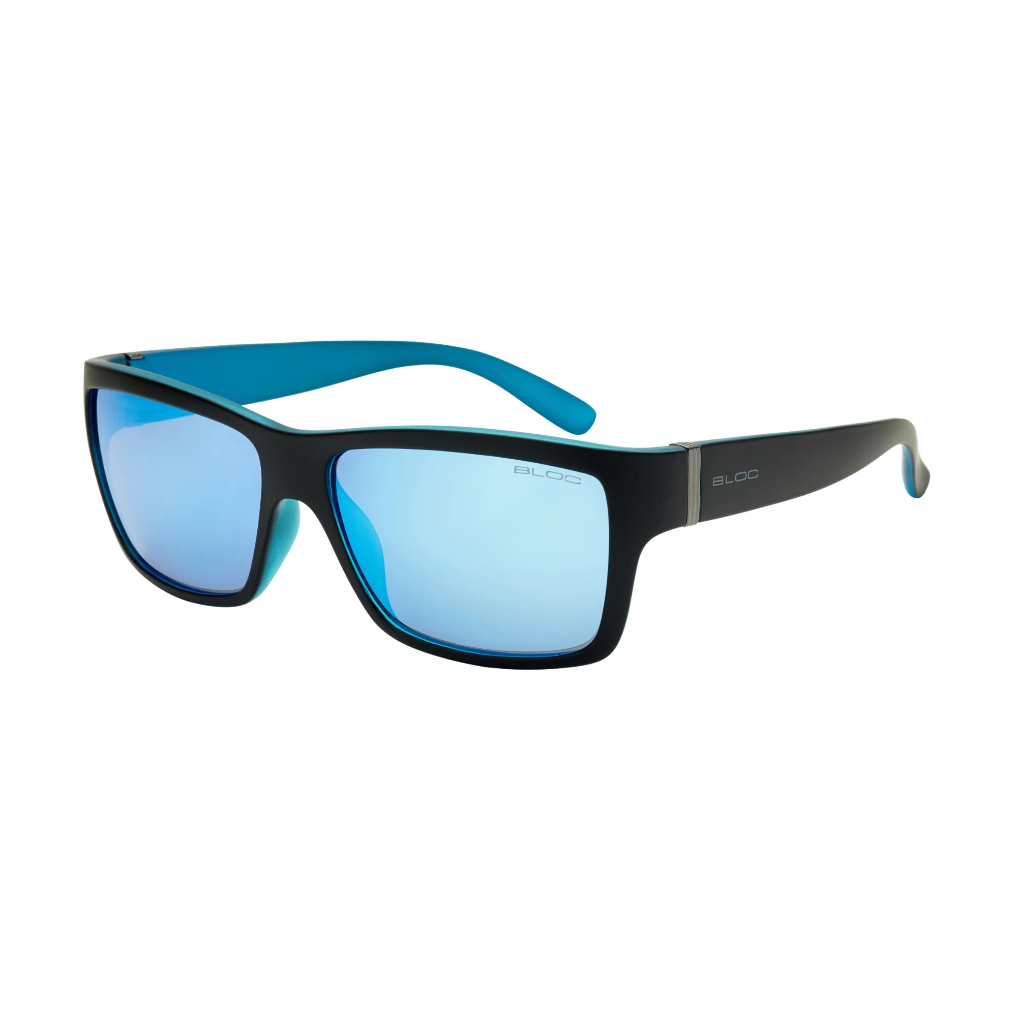 Bloc Eyewear Riser Sunglasses (Polarised Blue Lens/Matt Black Blue Frame)