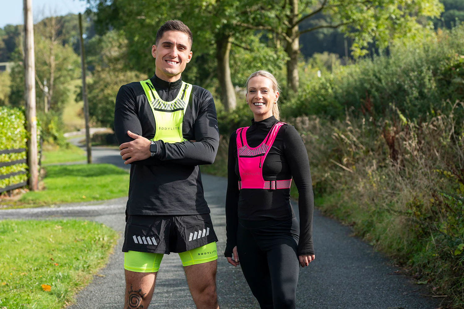 Bodylite Unisex Reflective Shorts (Neon Pink) - Image 4
