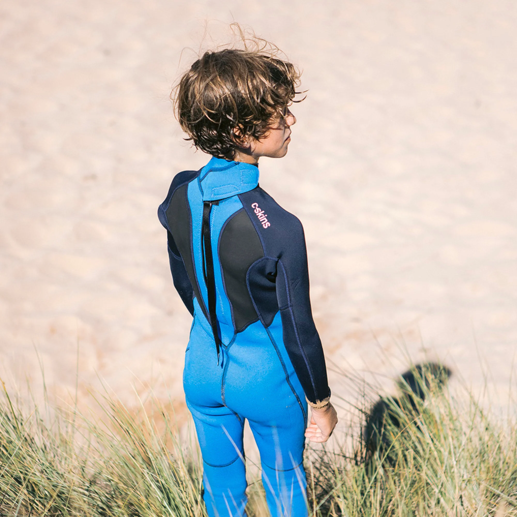 C-Skins Junior Element II 3/2mm Flatlock Steamer Wetsuit (Cyan/Slate/Multi) - Image 11