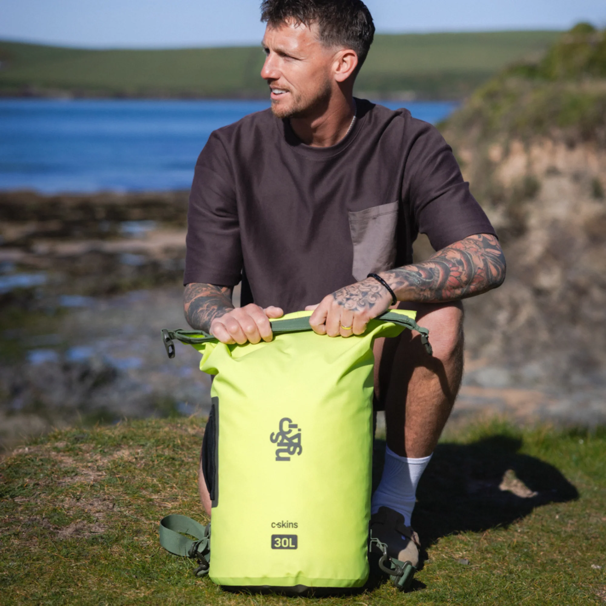 C-Skins Session 30L Dry Bag (Flash Green) - Image 10