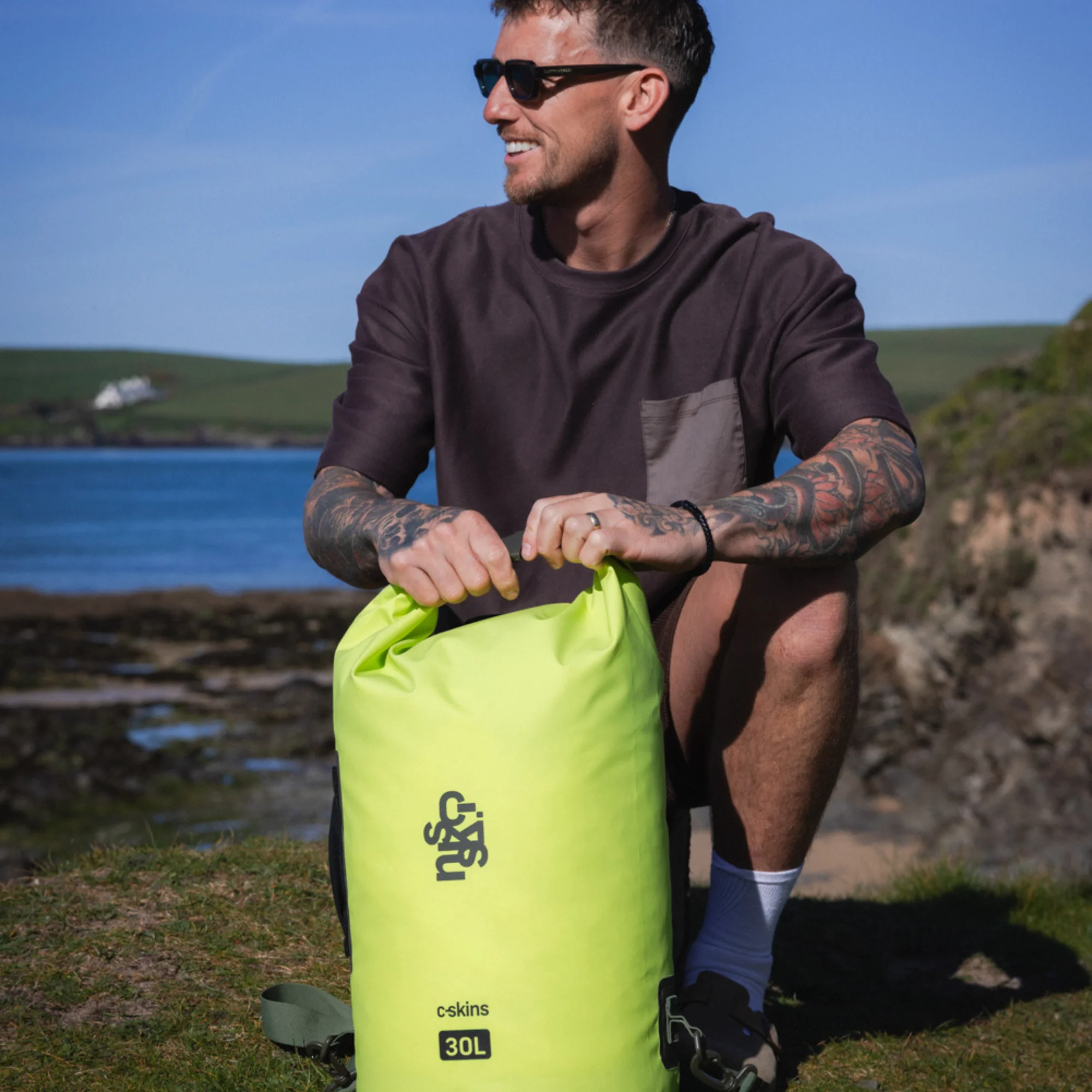 C-Skins Session 30L Dry Bag (Flash Green) - Image 11