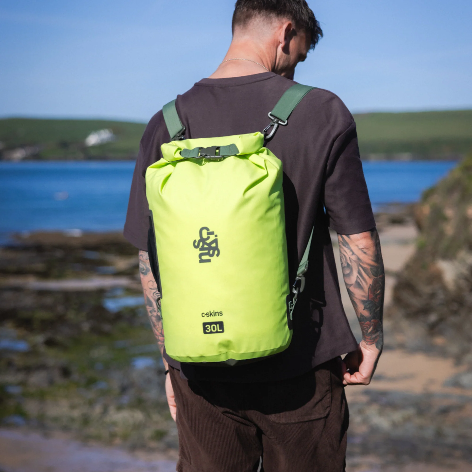 C-Skins Session 30L Dry Bag (Flash Green) - Image 9