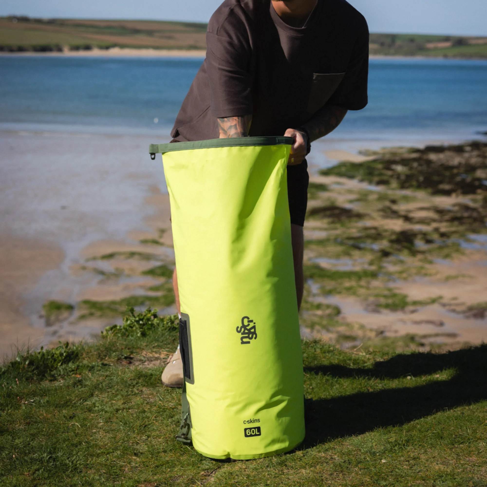 C-Skins Session 60L Dry Bag (Flash Green) - Image 12