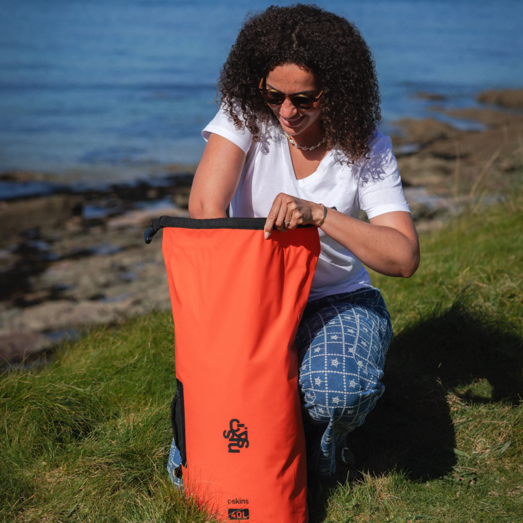 C-Skins Session 40L Dry Bag Backpack (Flame Orange) - Image 9