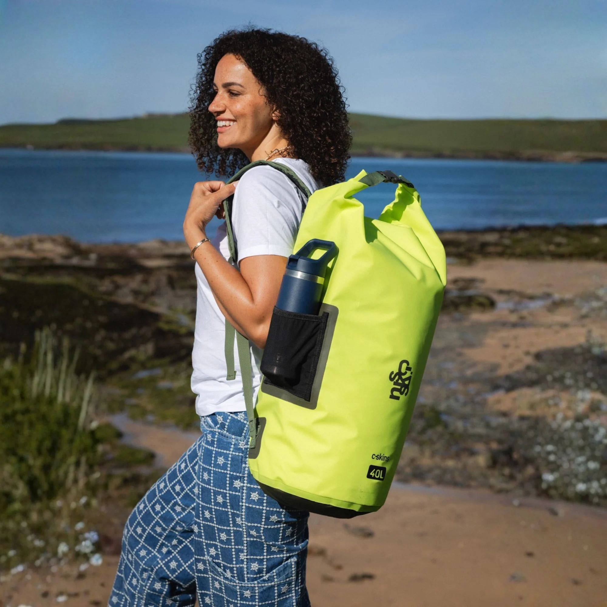 C-Skins Session 40L Dry Bag Backpack (Flash Green) - Image 7