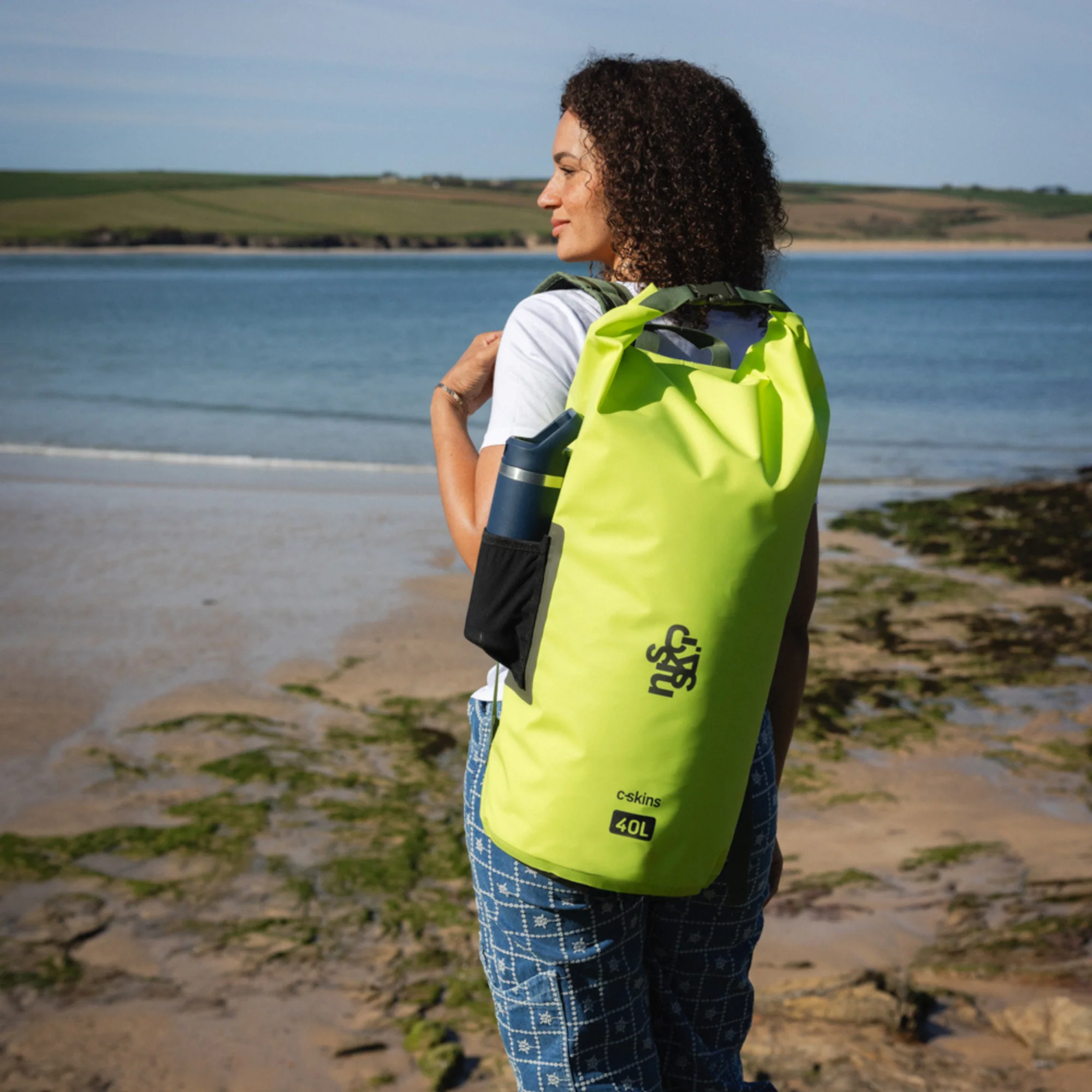 C-Skins Session 40L Dry Bag Backpack (Flash Green) - Image 9
