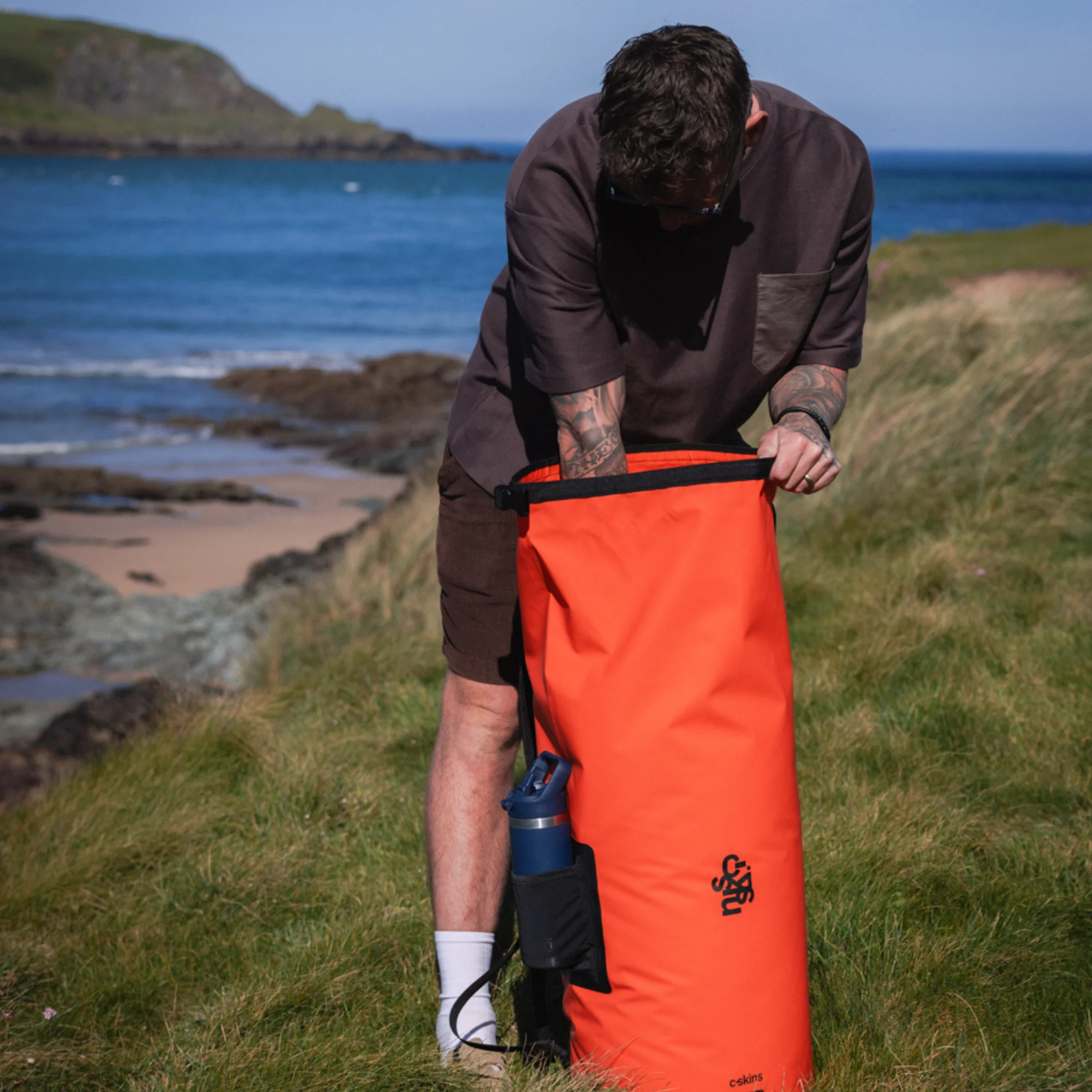 C-Skins Session 60L Dry Bag Backpack (Flame Orange) - Image 11