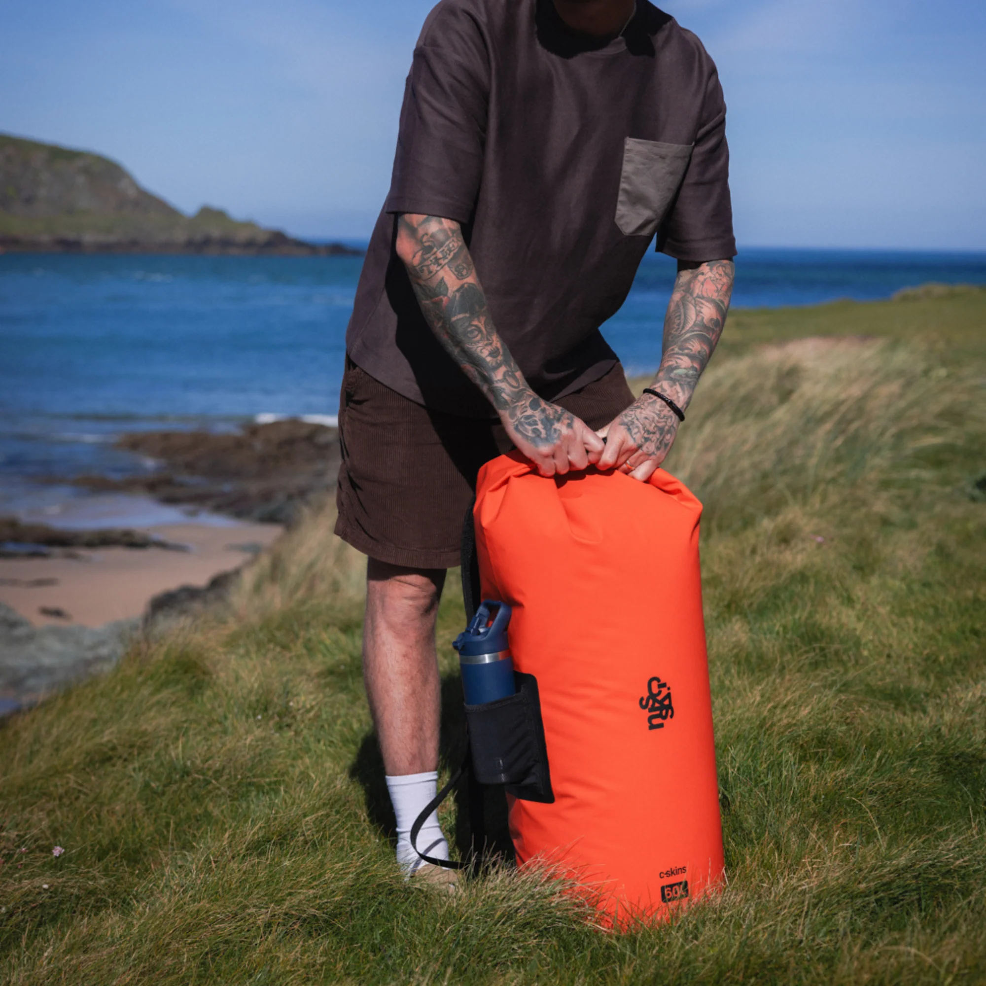 C-Skins Session 60L Dry Bag Backpack (Flame Orange) - Image 12