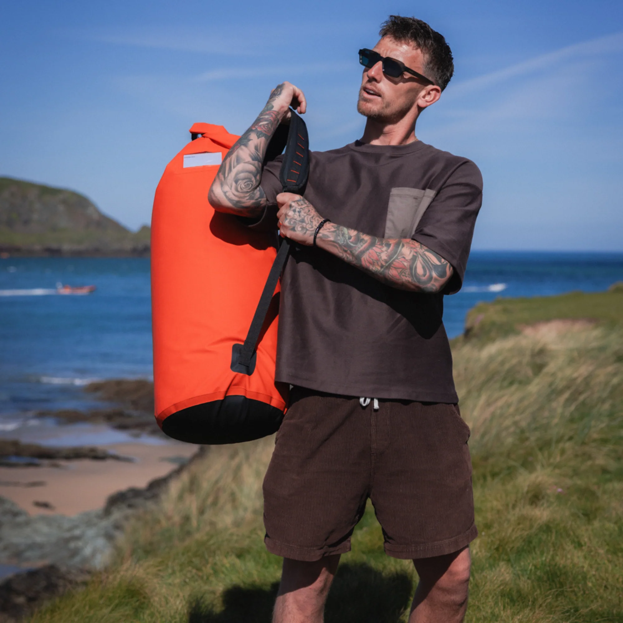 C-Skins Session 60L Dry Bag Backpack (Flame Orange) - Image 7