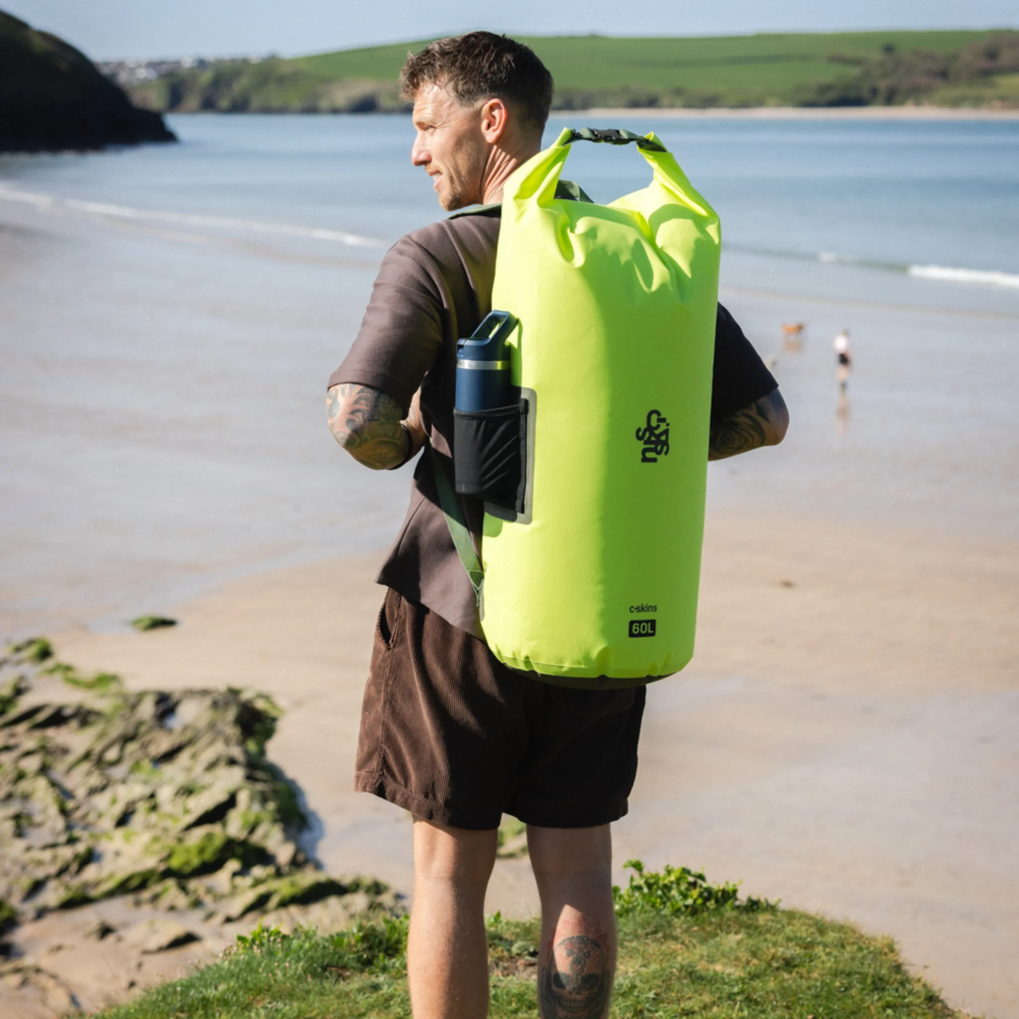 C-Skins Session 60L Dry Bag Backpack (Flash Green) - Image 10