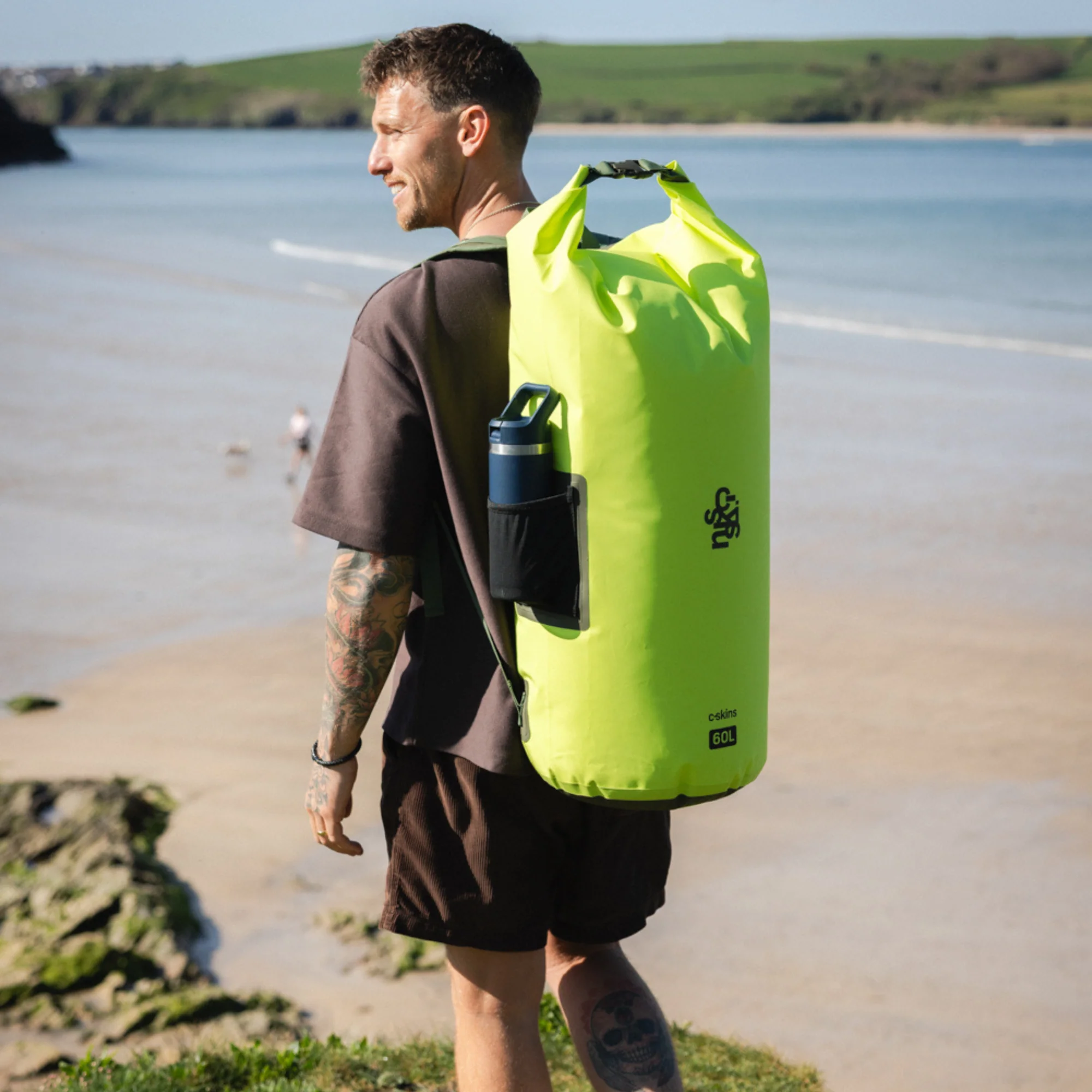 C-Skins Session 60L Dry Bag Backpack (Flash Green) - Image 7