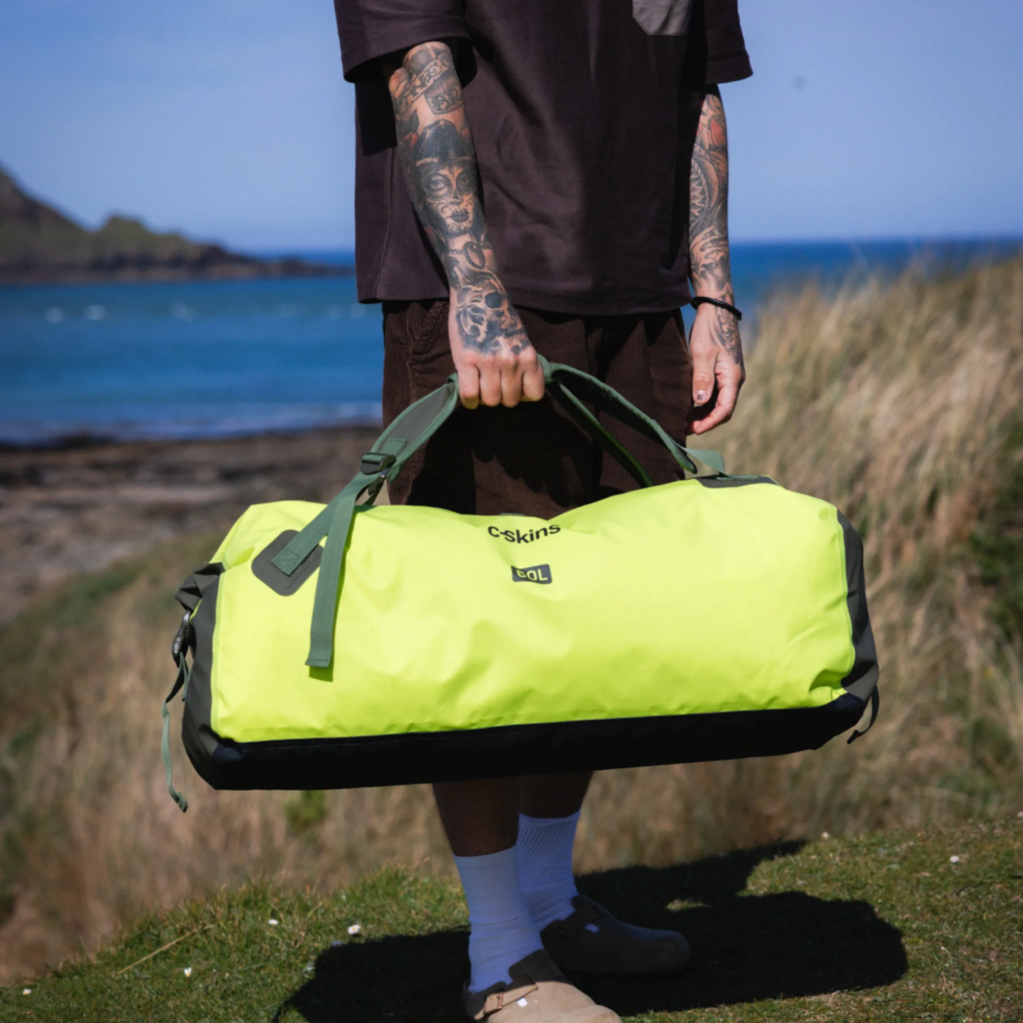 C-Skins Storm Chaser 60L Dry Duffel Bag (Flash Green) - Image 6