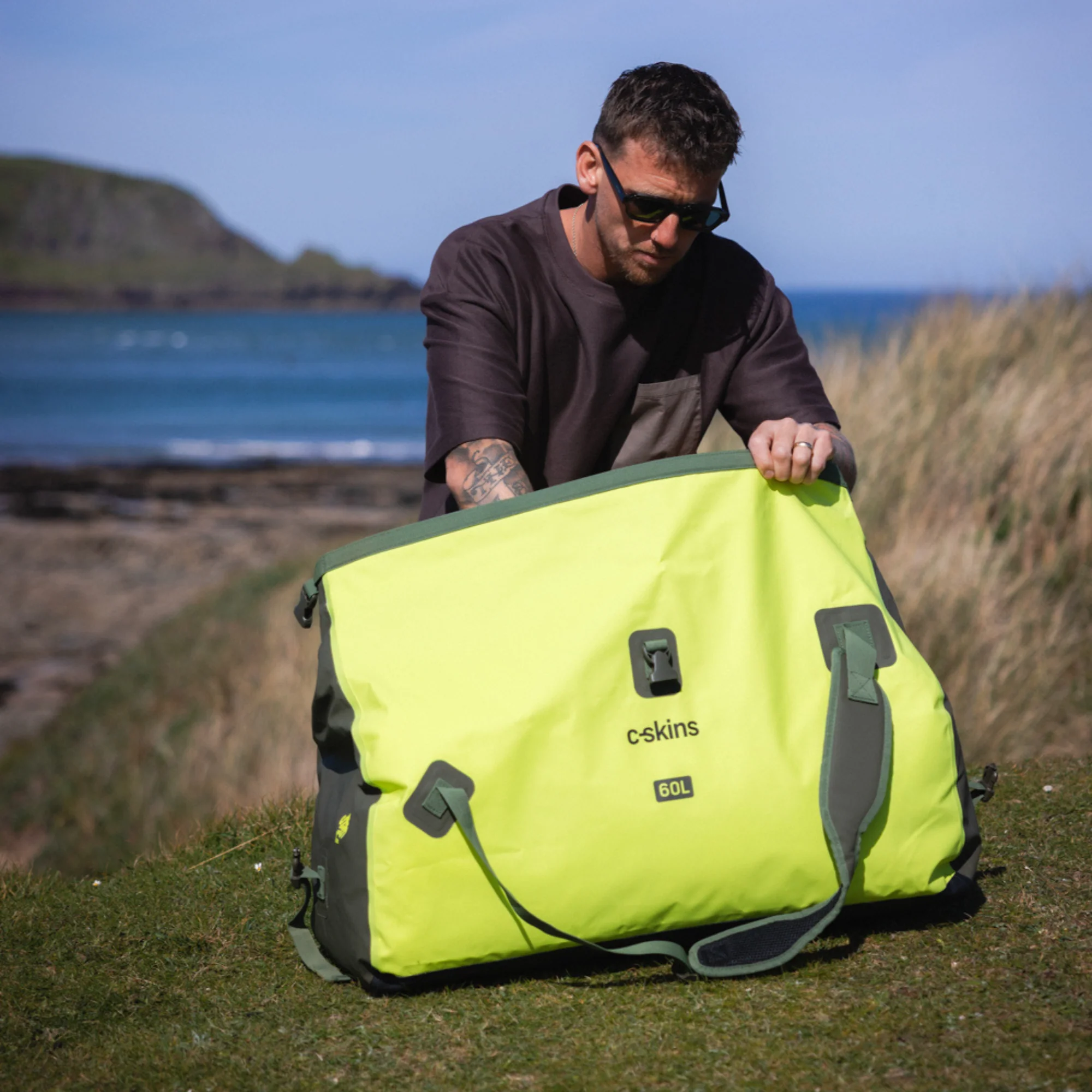 C-Skins Storm Chaser 60L Dry Duffel Bag (Flash Green) - Image 8