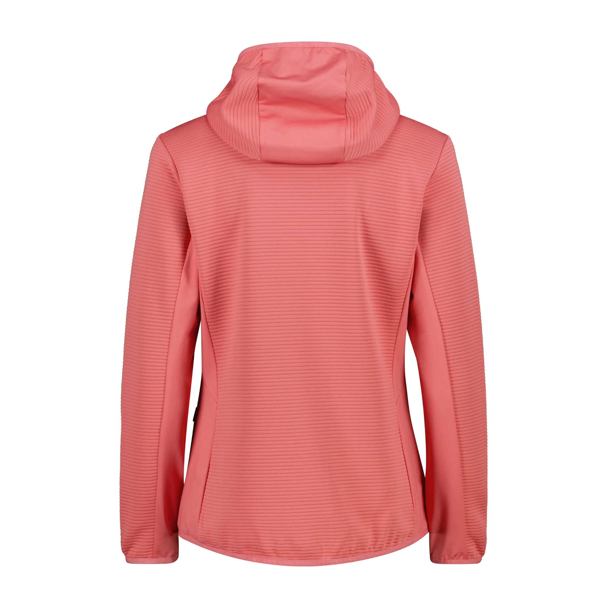 CMP Women's Unlimitech Hybrid Stretch Performance Hooded Full Zip Fleece (Coral) - Image 3