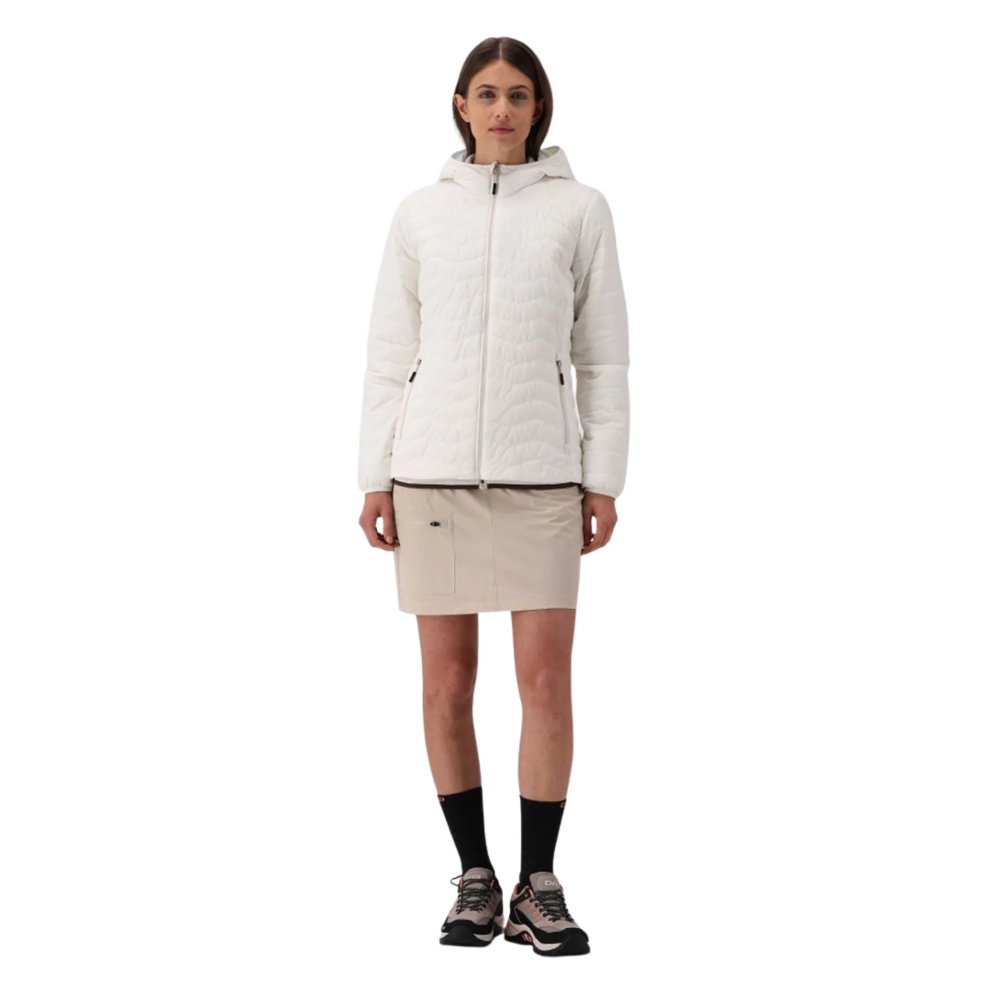 CMP Women's Padded Hooded Insulated Jacket (Offwhite) - Image 9
