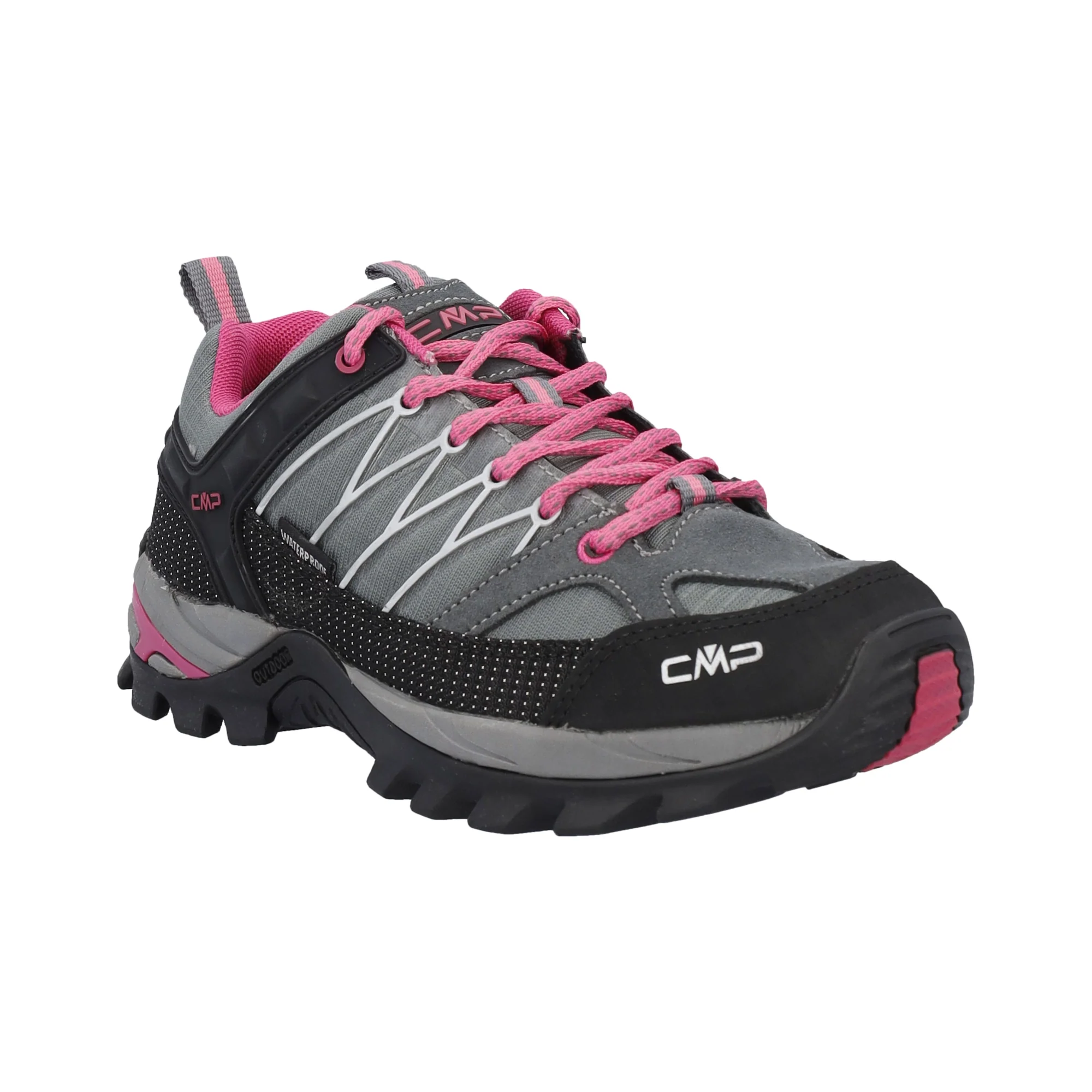 CMP Women's Rigel Low Trekking Waterproof Trail Shoes (Grey/Fuxia/Ice) - Image 3