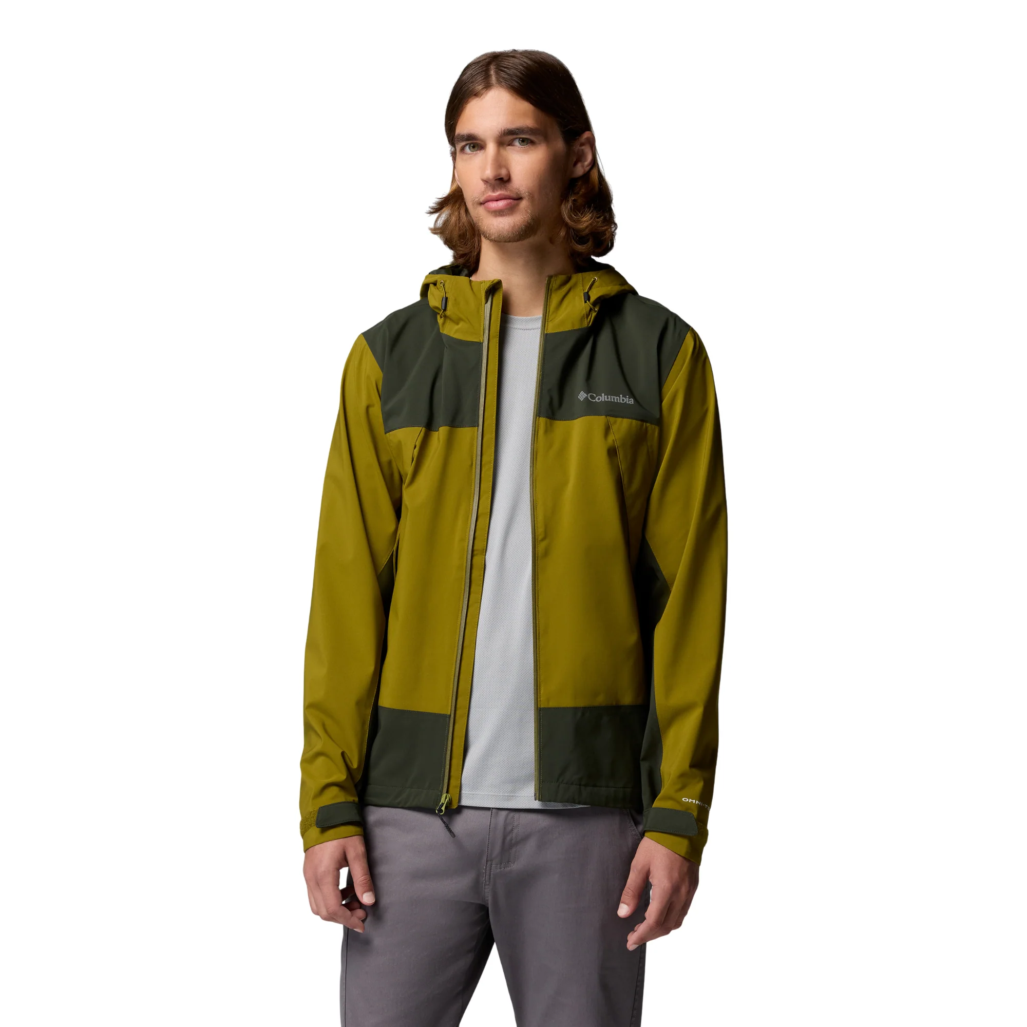Columbia Men's Boulder Falls Waterproof Jacket (Mossy Green/Greenscape) - Image 4