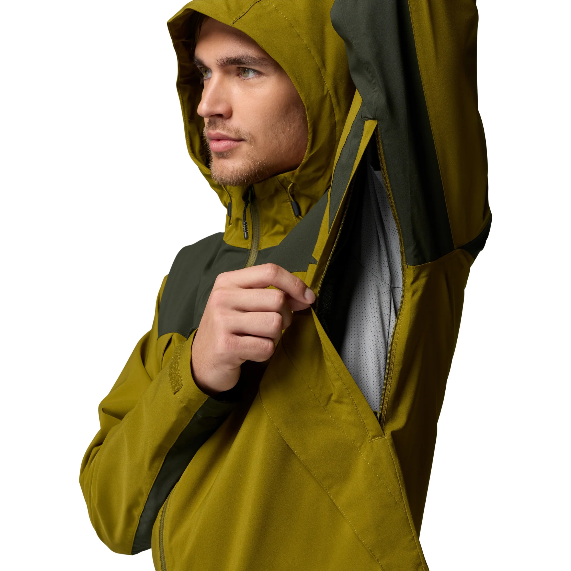 Columbia Men's Boulder Falls Waterproof Jacket (Mossy Green/Greenscape) - Image 5