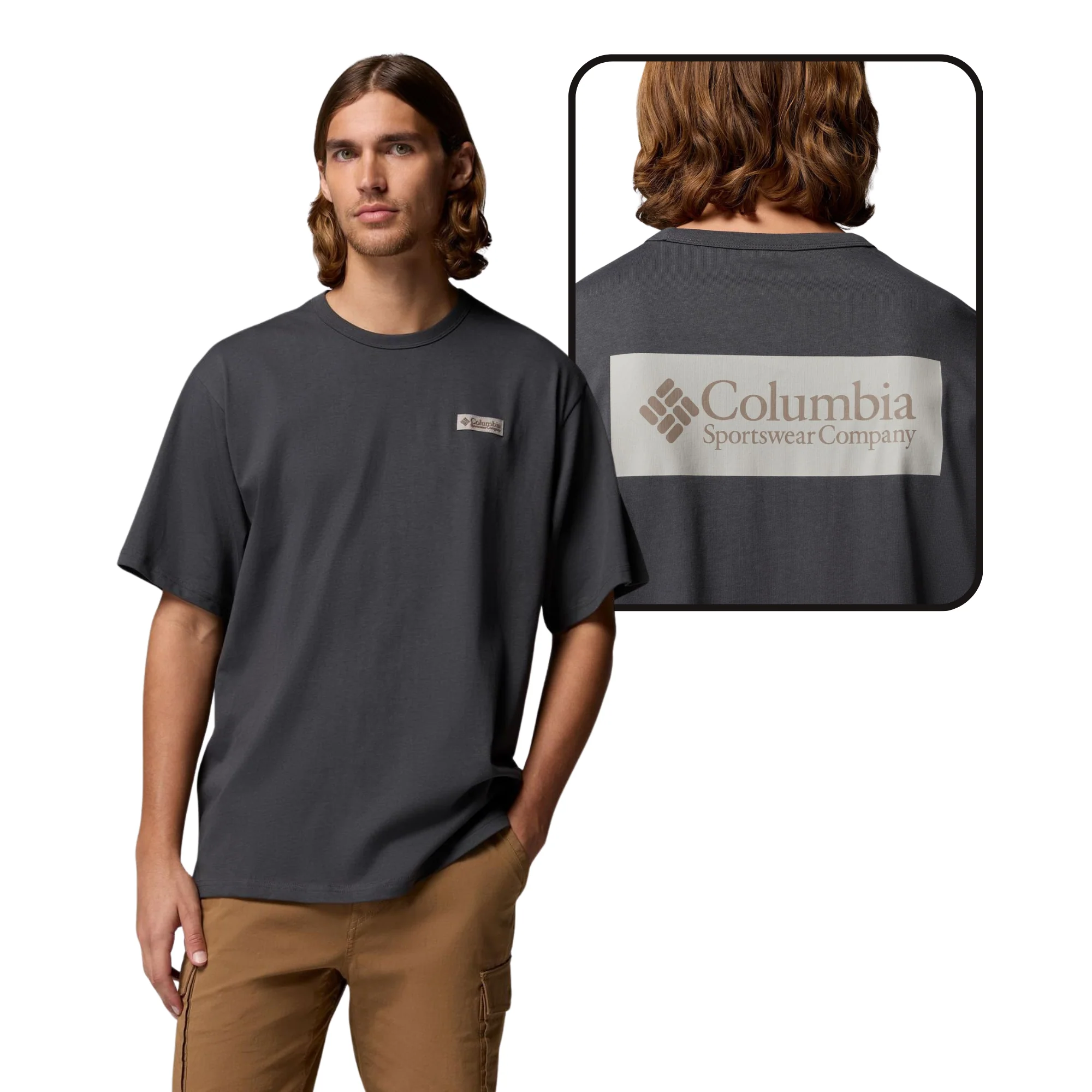 Columbia Men's CSC Heavyweight Iconic Short Sleeve Tee (Shark/CSC Box Logo)
