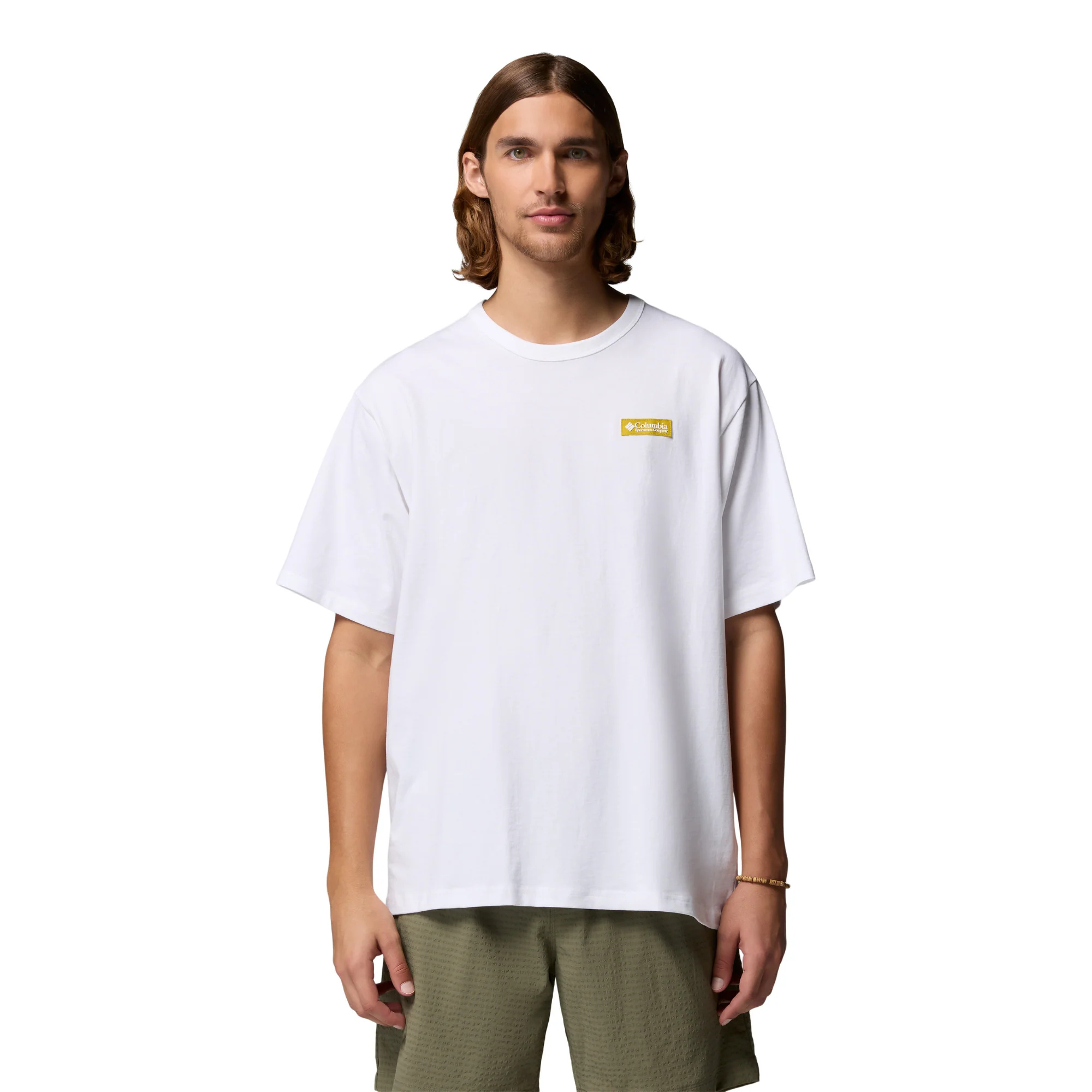 Columbia Men's CSC Heavyweight Iconic Short Sleeve Tee (White/Repeated Peaks) - Image 4
