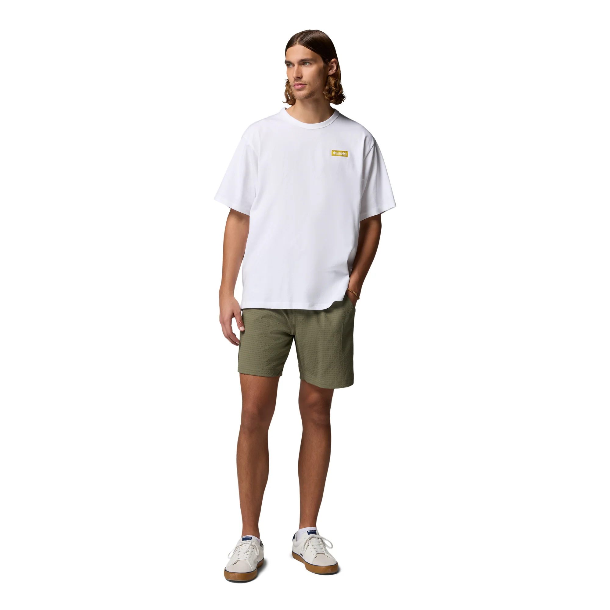 Columbia Men's CSC Heavyweight Iconic Short Sleeve Tee (White/Repeated Peaks) - Image 7