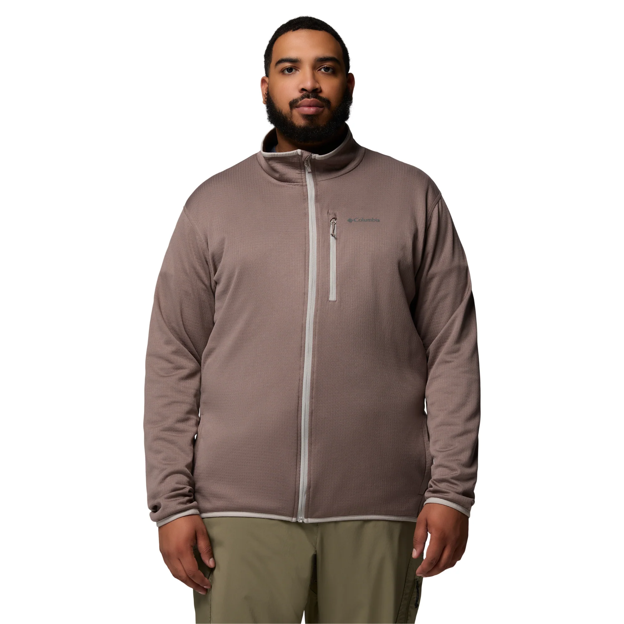 Columbia Men's Essential Hike Grid Full Zip Fleece (Iron/Flint Grey) - Image 2