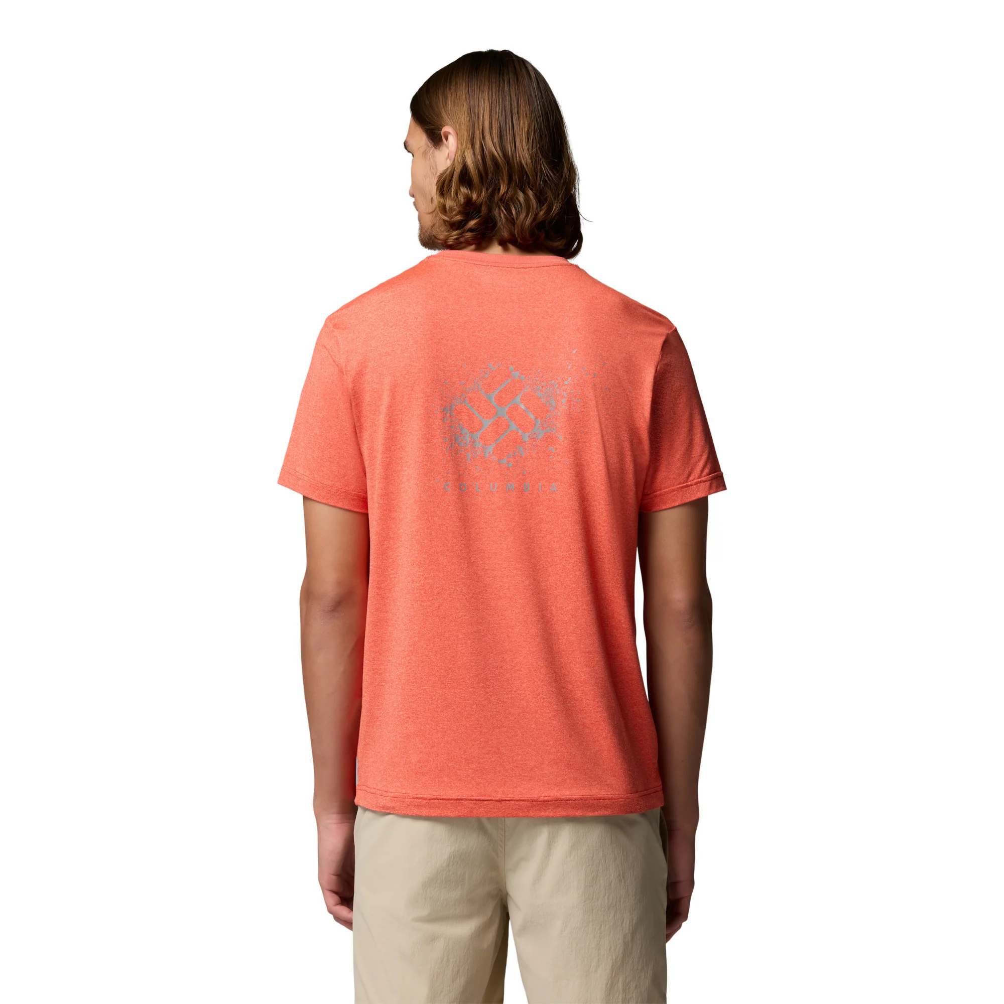 Columbia Men's Parsons Point Back Graphic UPF50 Short Sleeve Tee (Super Sonic Heather/Splatter Gem) - Image 3