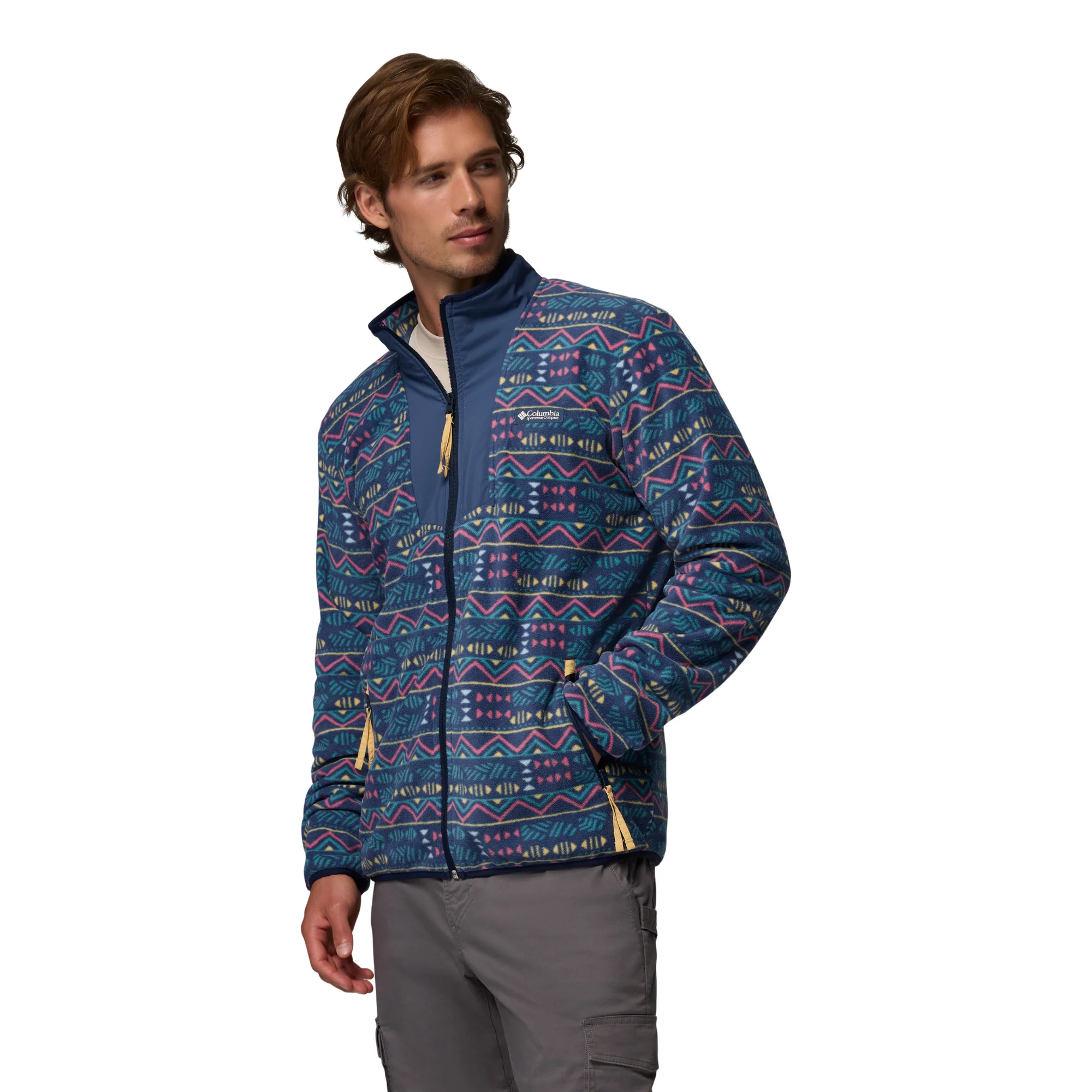 Columbia Men's Sequoia Grove Printed Full Zip Fleece (Dark Mountain/Horizons) - Image 2