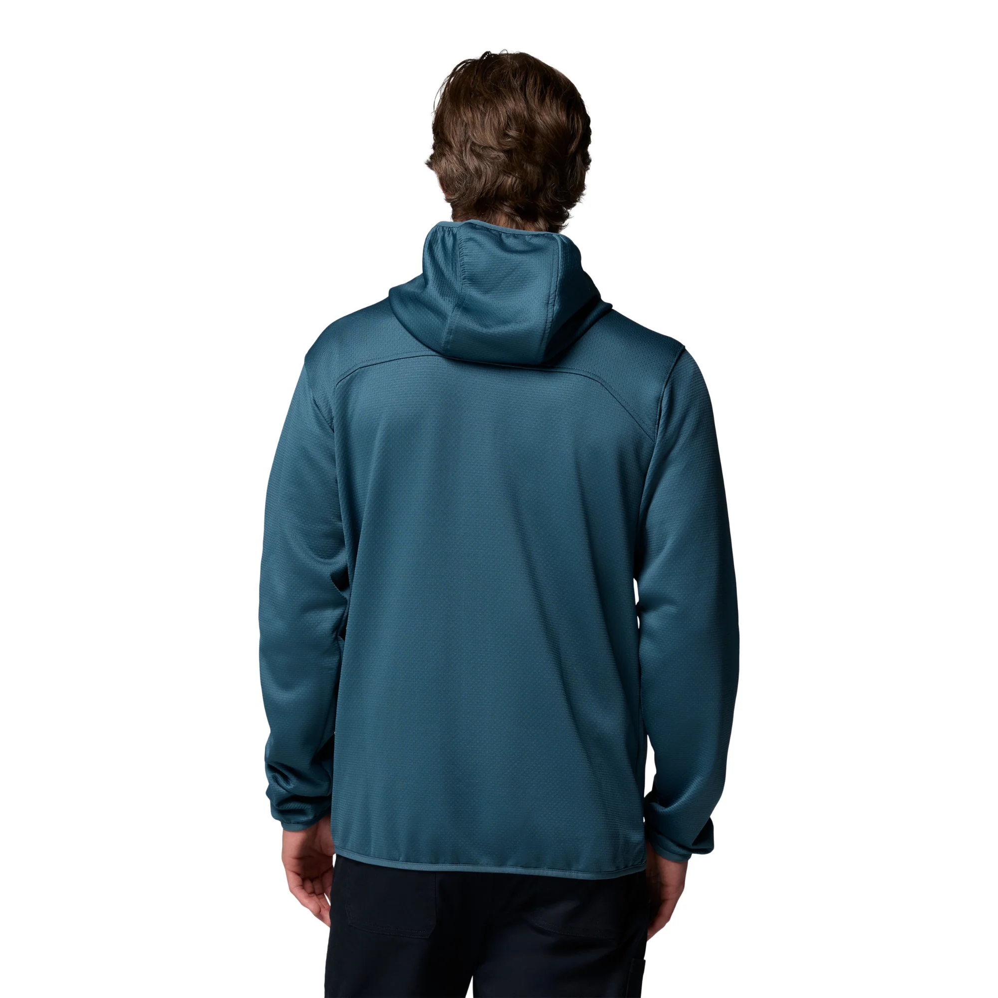 Columbia Men's Tall Heights Grid Hooded Full Zip Fleece (Everblue/Shark) - Image 3