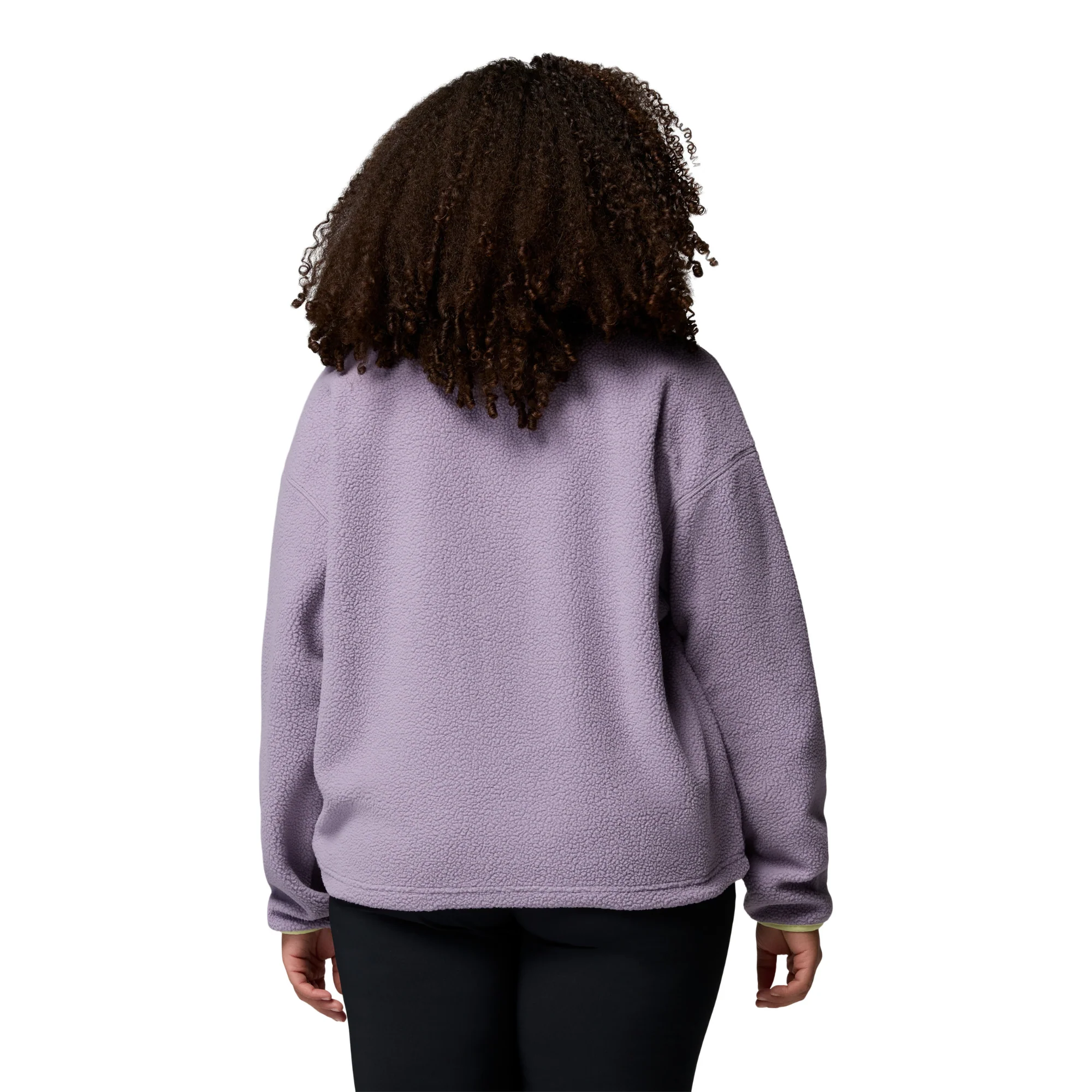 Columbia Women's Helvetia II Cropped Sherpa Half Snap Fleece (Shale Purple/Lavender Pearl/Citron Haze) - Image 4