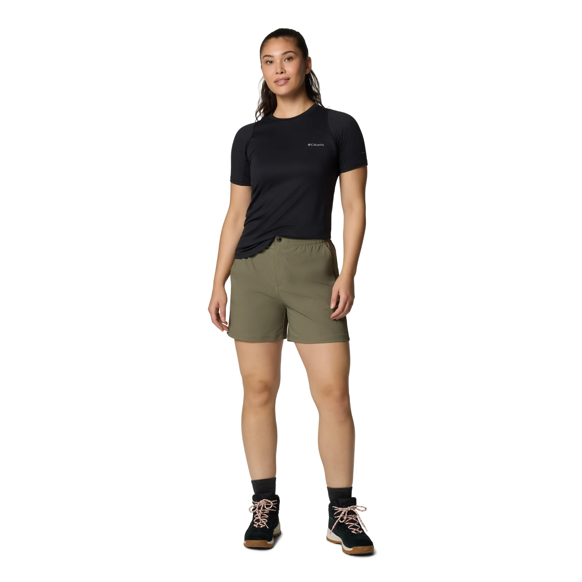 Columbia Women's Cedar Crest Shorts (Stone Green)(5in) - Image 12
