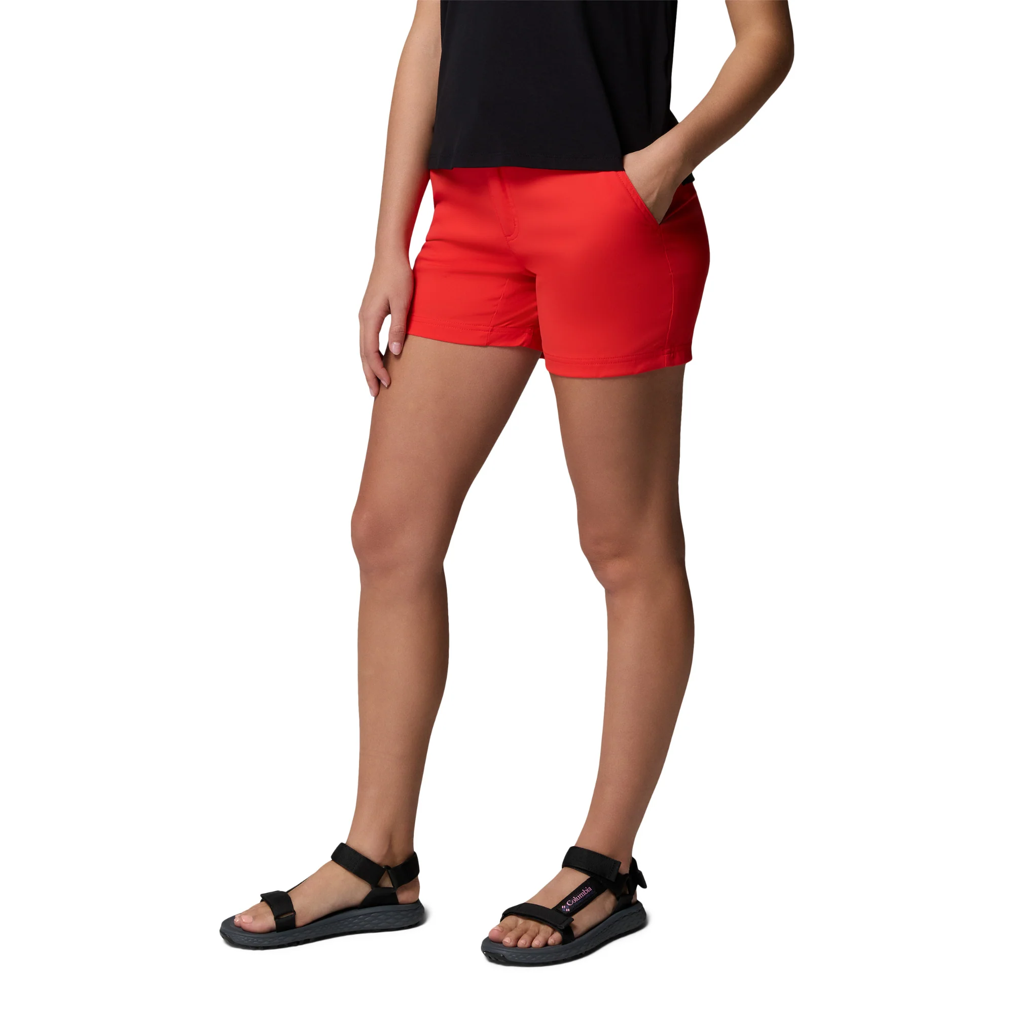 Columbia Women's Leslie Falls II UPF50 Shorts (Poppy Red)(5in) - Image 2