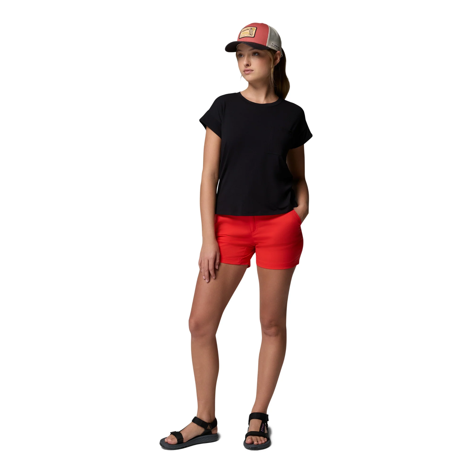 Columbia Women's Leslie Falls II UPF50 Shorts (Poppy Red)(5in) - Image 7