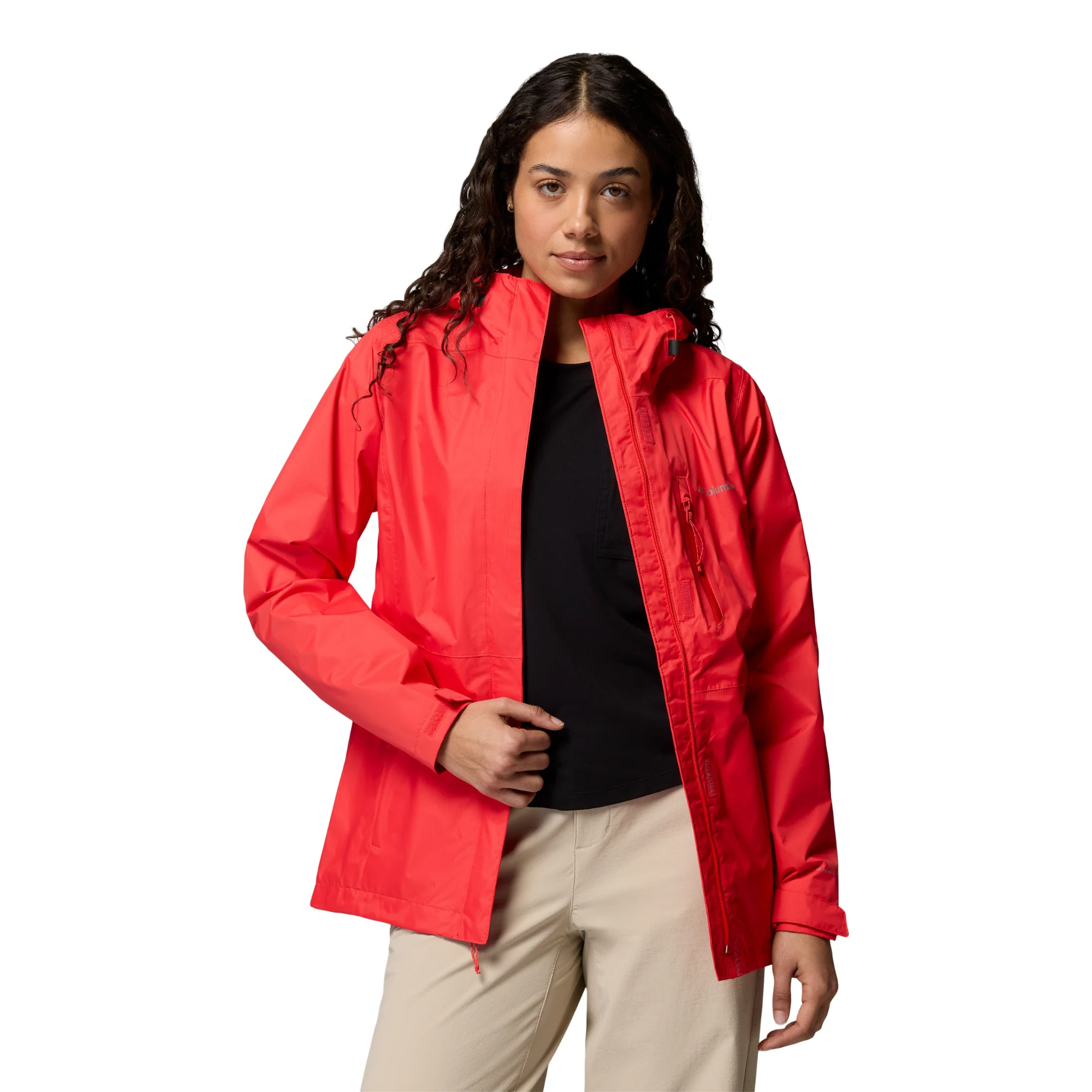 Columbia Women's Pouring Adventure III Waterproof Jacket (Poppy Red) - Image 4
