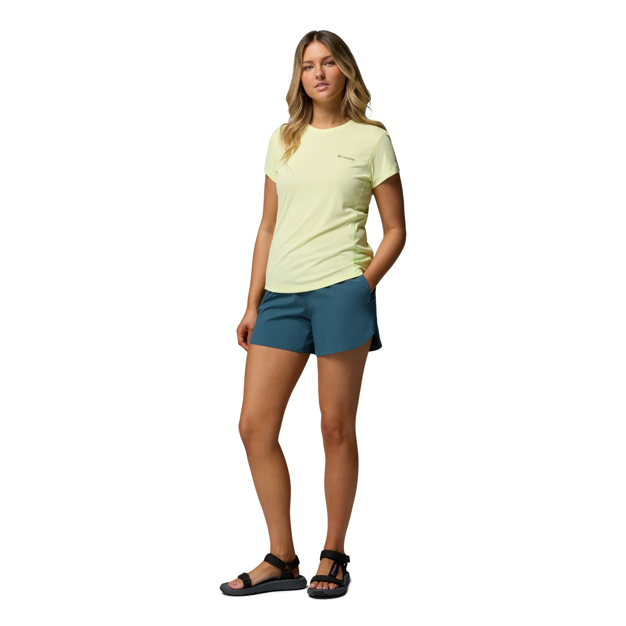 Columbia Women's Zero Rules Light Short Sleeve Crew Neck Technical Tee (Citron Haze) - Image 6