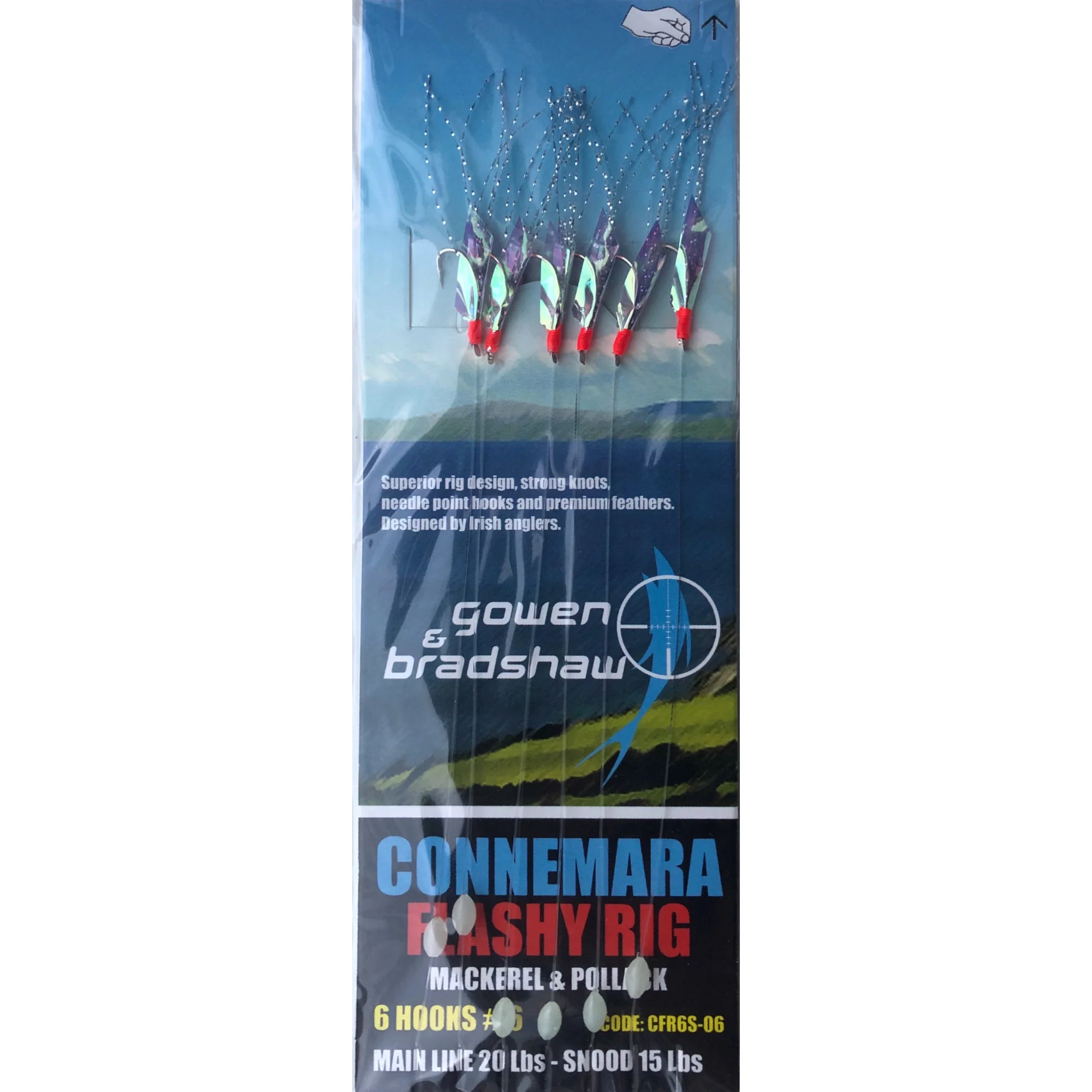 Gowen & Bradshaw Connemara Flashy 6 Hook Rig (Silver)(Size 6)